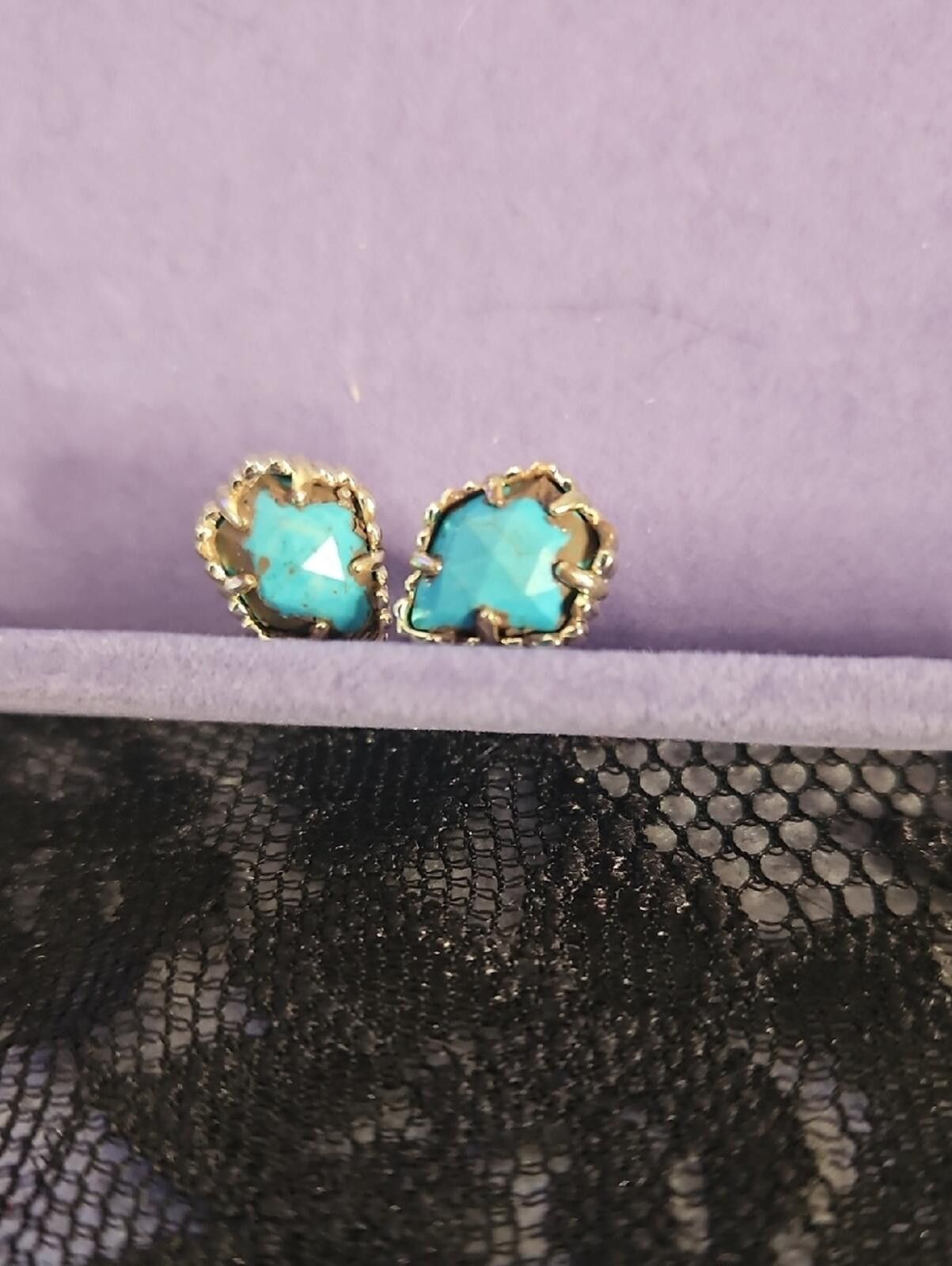 Other Kendra Scott Turquoise Faceted Stone Stud Earrings Size ONE SIZE - 1 Thumbnail