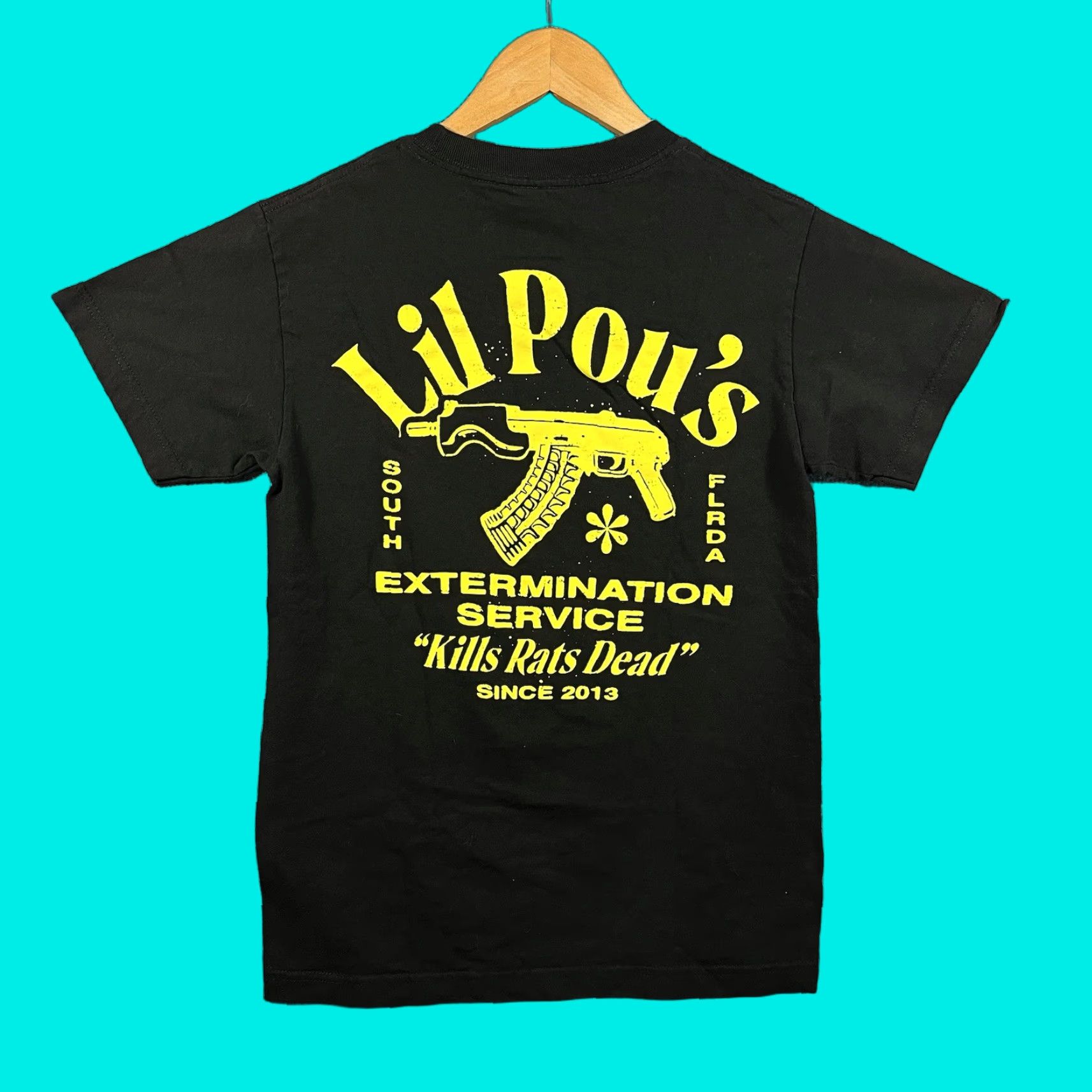 Vintage Pouya Lil Pou’s Rat Tee Graphic T-shirt Mens Small Black Cotton Crew Neck Long Sleeve Hip Hop Music Graphic Print Tee Size US S / EU 44-46 / 1 - 1 Thumbnail