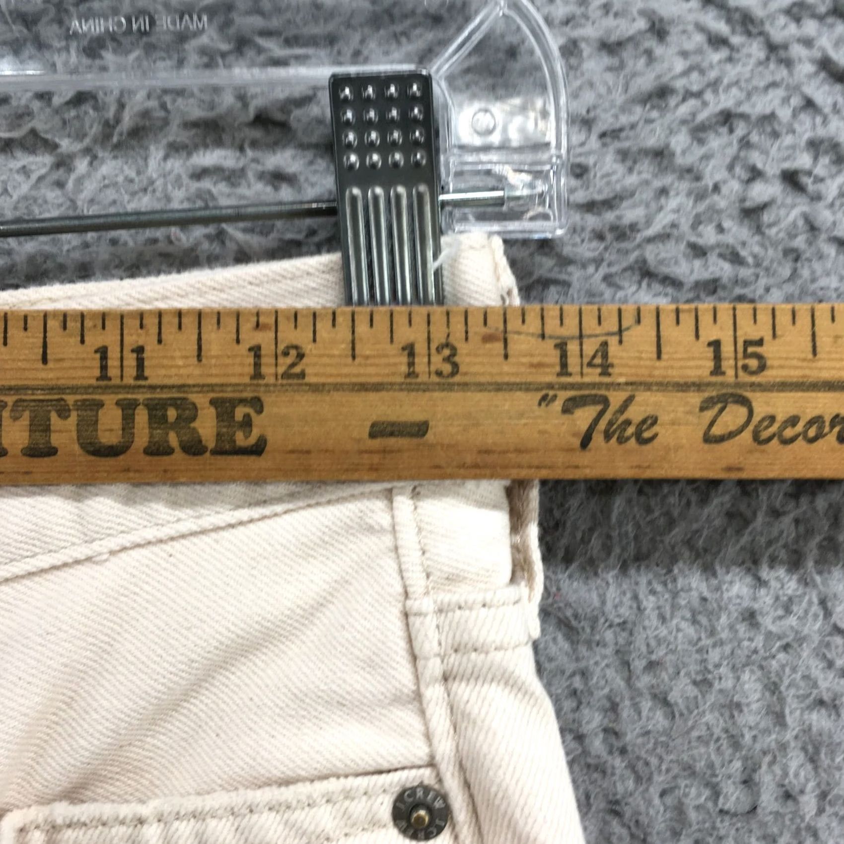 J.Crew J.CREW Jeans Womens 24 Cream Full Length Classic Straight Leg Zip Fly Frayed Hem Autumn Mens Womens Size 42" / US 20 - 5 Thumbnail