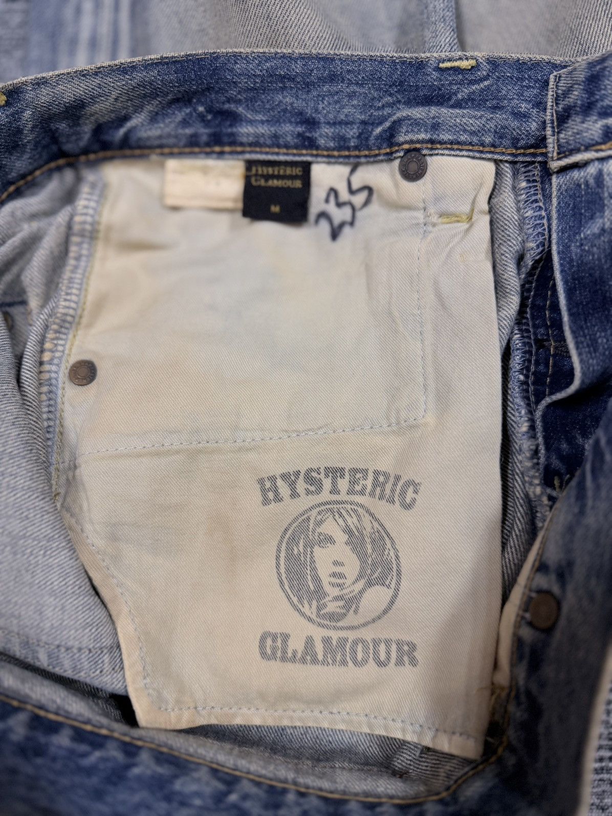 Hysteric Glamour Vtg💥Hysteric Glamour Salvedge Buckle Back Wash Denim Size US 33 - 17 Thumbnail