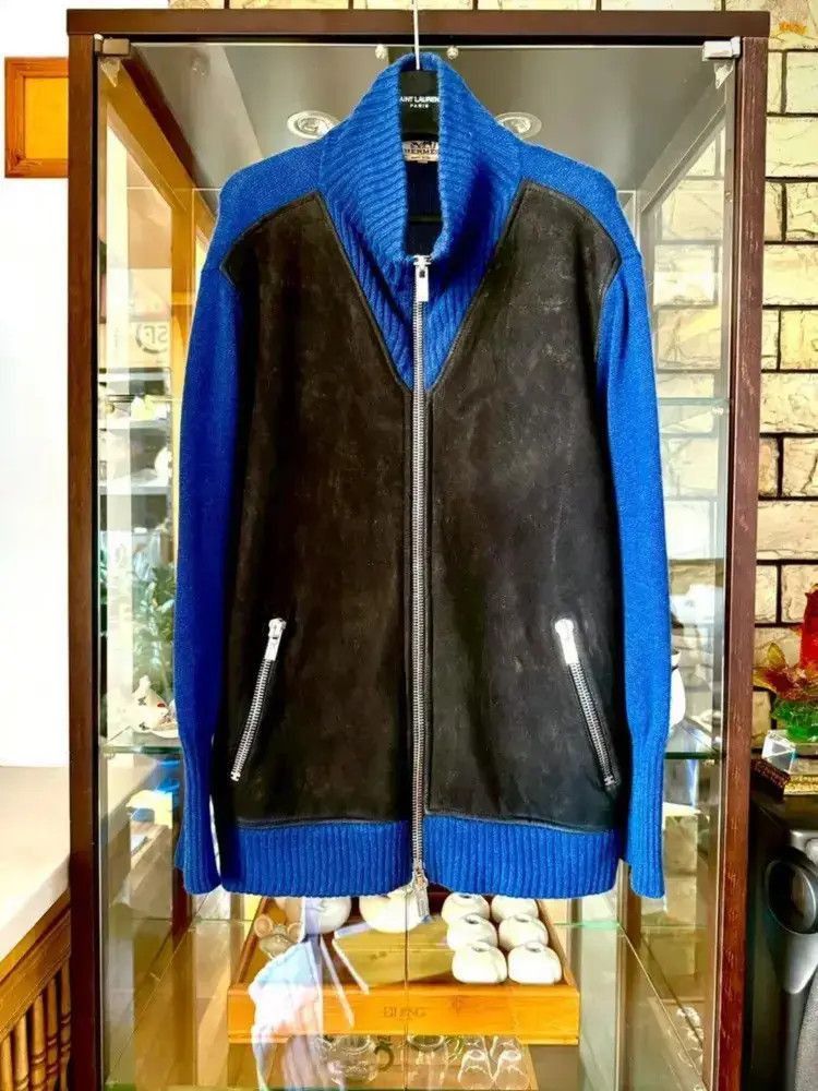 Hermes Hermes leather joint zip-up knitwear sweater Size US L / EU 52-54 / 3 - 1 Thumbnail