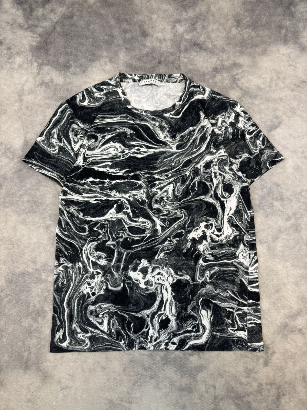 Designer × Sandro Sandro Paris Marble t shirt designer luxury archive Avant Size US M / EU 48-50 / 2 - 1 Thumbnail