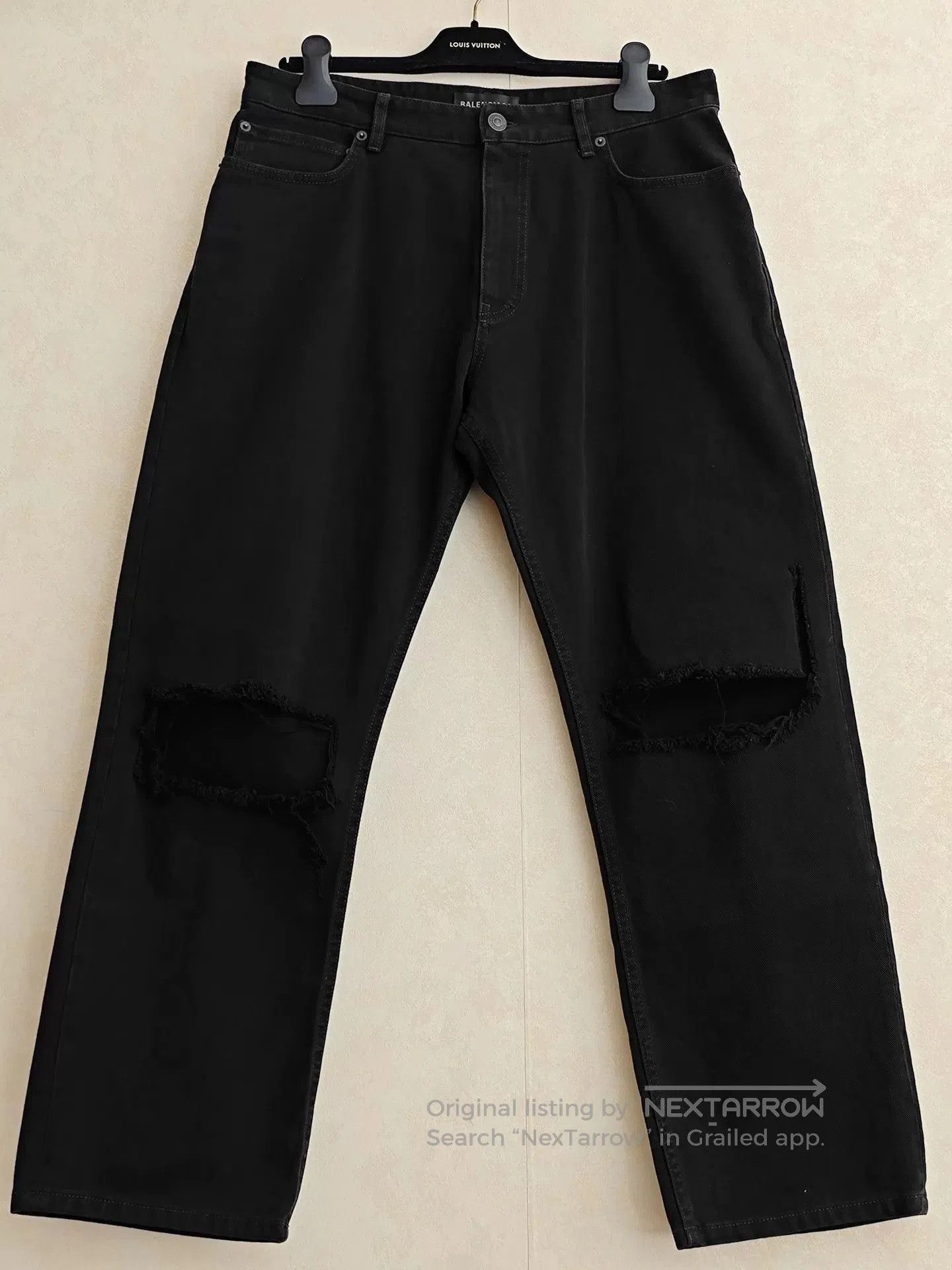 Balenciaga Balenciaga Knee Destroyed Black Jeans. Size US 28 / EU 44 - 1 Thumbnail