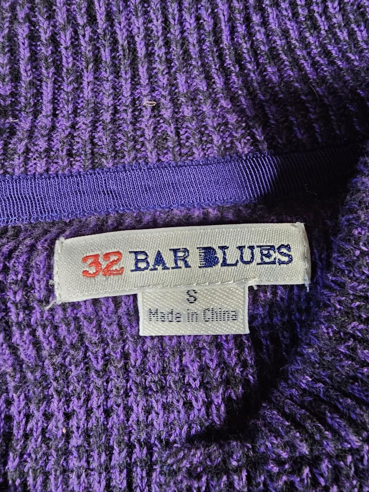 Designer 32 Bar Blues Purple Black 3 Button Sweater S Cable Knit Size US S / EU 44-46 / 1 - 3 Thumbnail