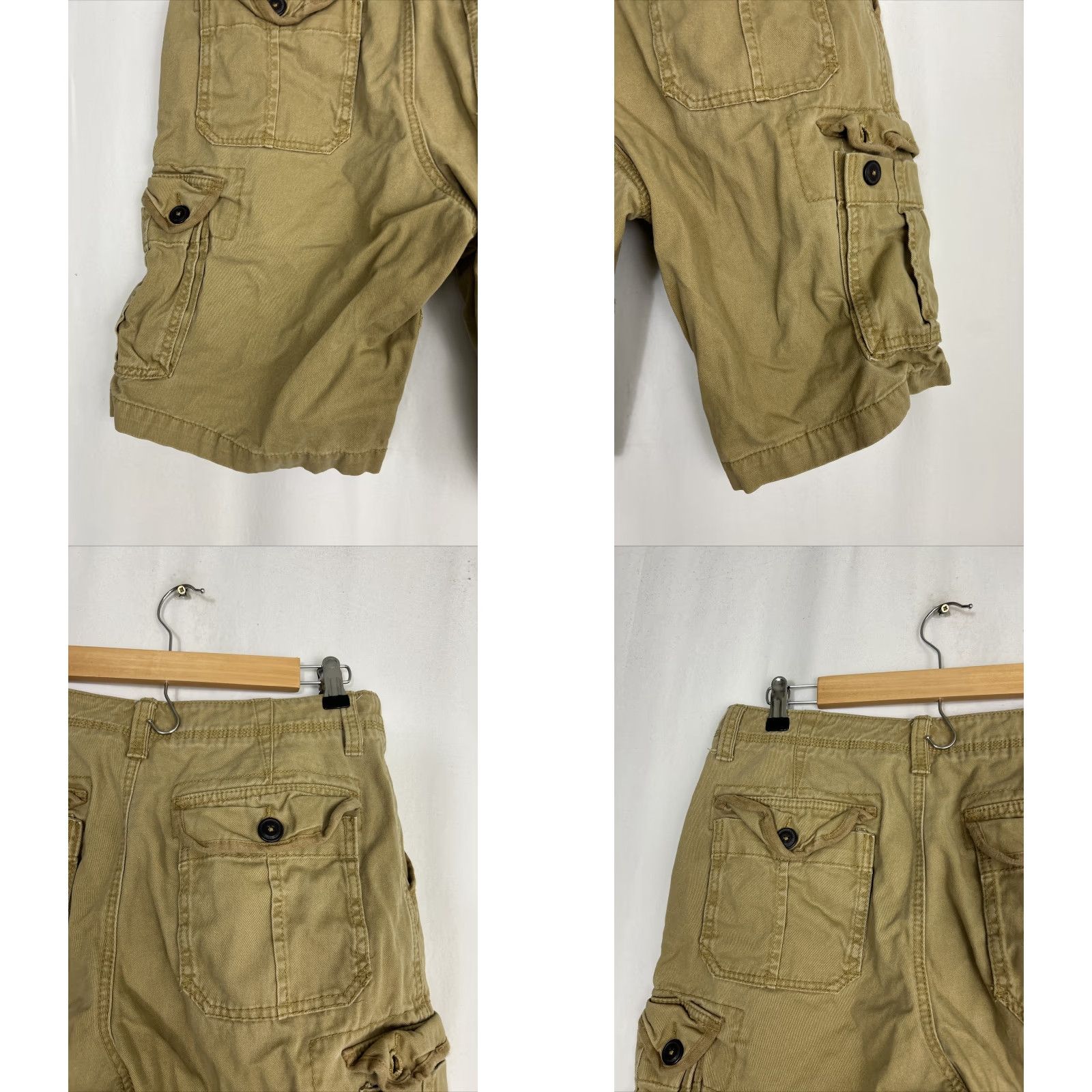 Vintage Aéropostale Cargo Shorts Beige Cotton 32x10 Men Regular Size US 32 / EU 48 - 8 Thumbnail