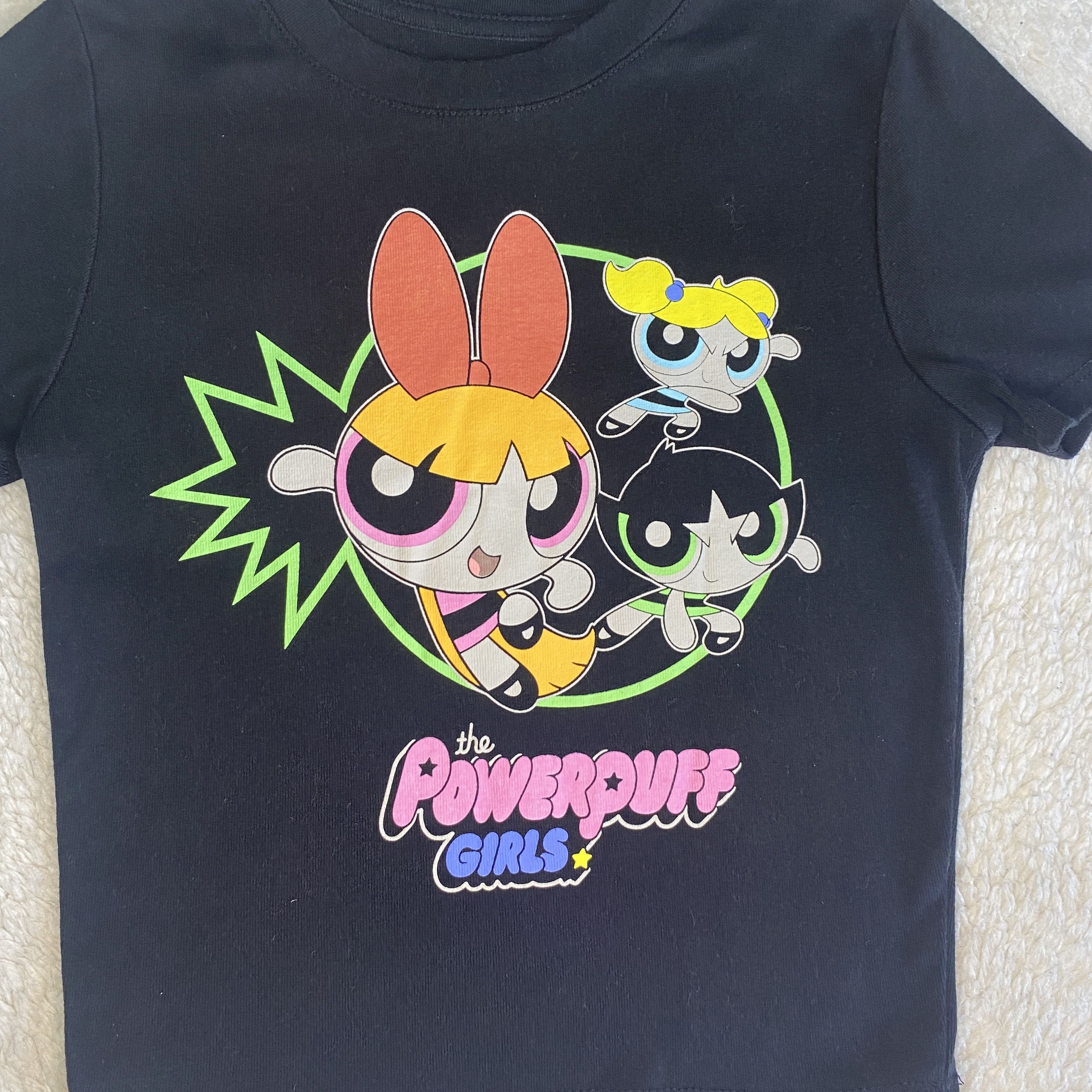 Cartoon Network Powerpuff Girls Black Graphic Crop Top T-Shirt Size Small Size S / US 4 / IT 40 - 6 Thumbnail