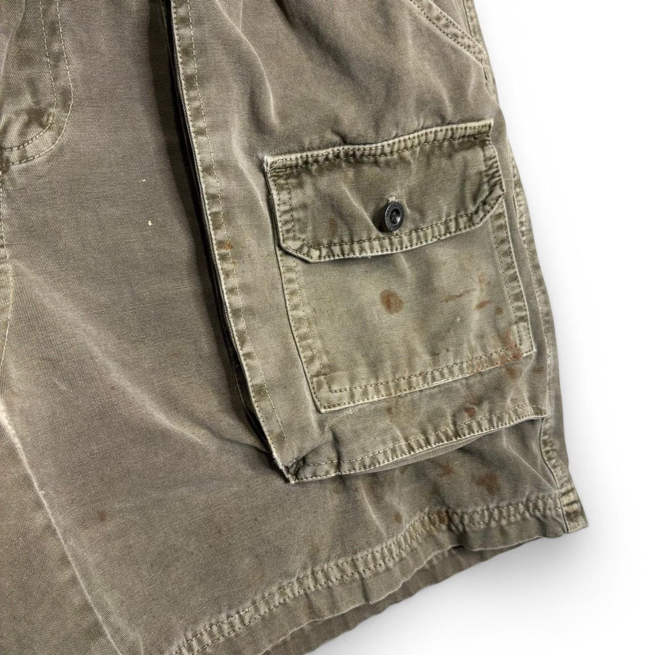 Vintage Vintage Y2K trashed khaki green cargo shorts Size US 29 - 2 Thumbnail