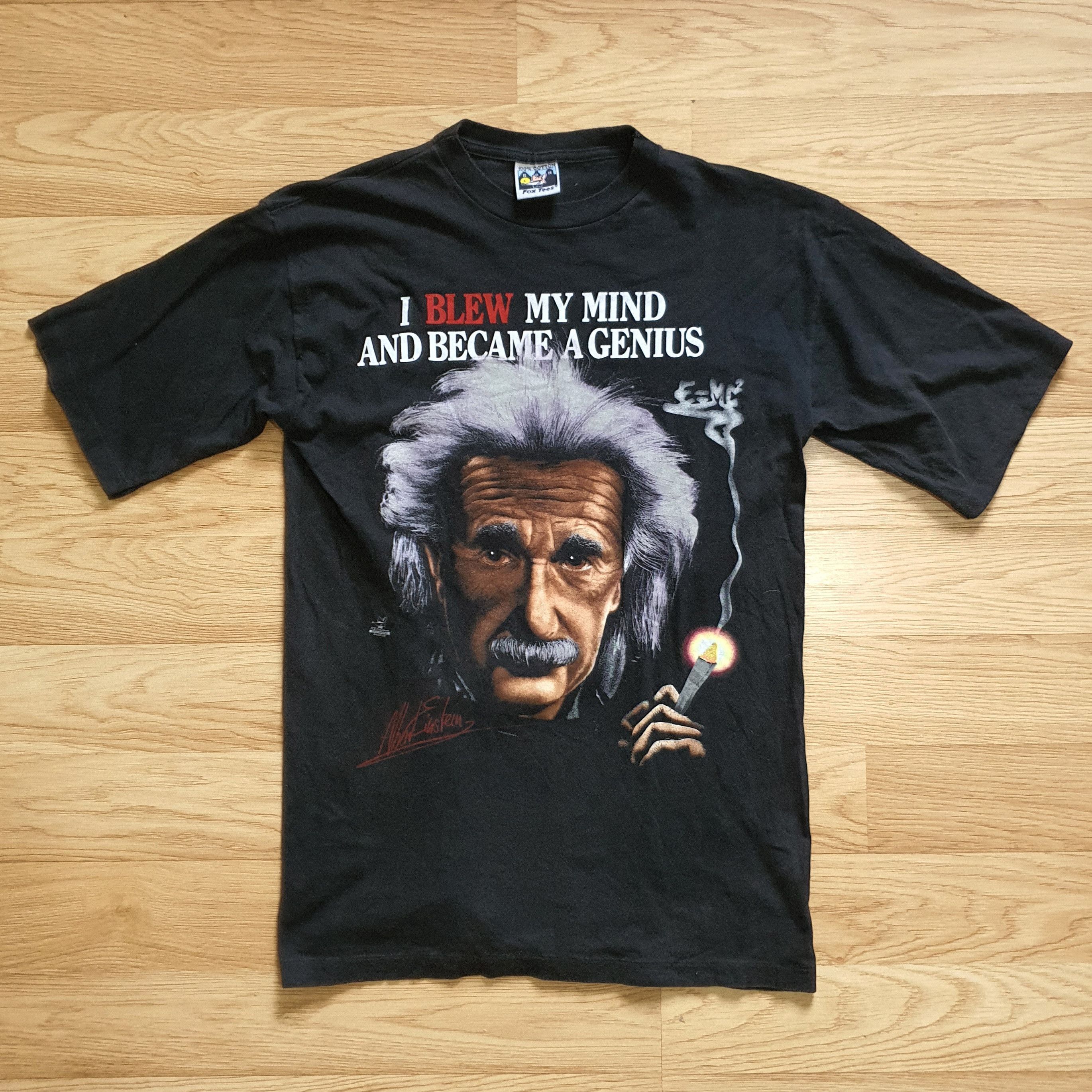 image of Fox x Tee Albert Einstein Marijuana Tee E=Mc2 in Black, Men's (Size Large)