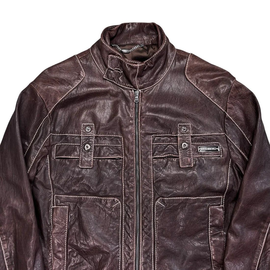 Dirk Bikkembergs Dirk Bikkembergs Contrast Stitch Sheep Leather Jacket Size US XL / EU 56 / 4 - 5 Thumbnail