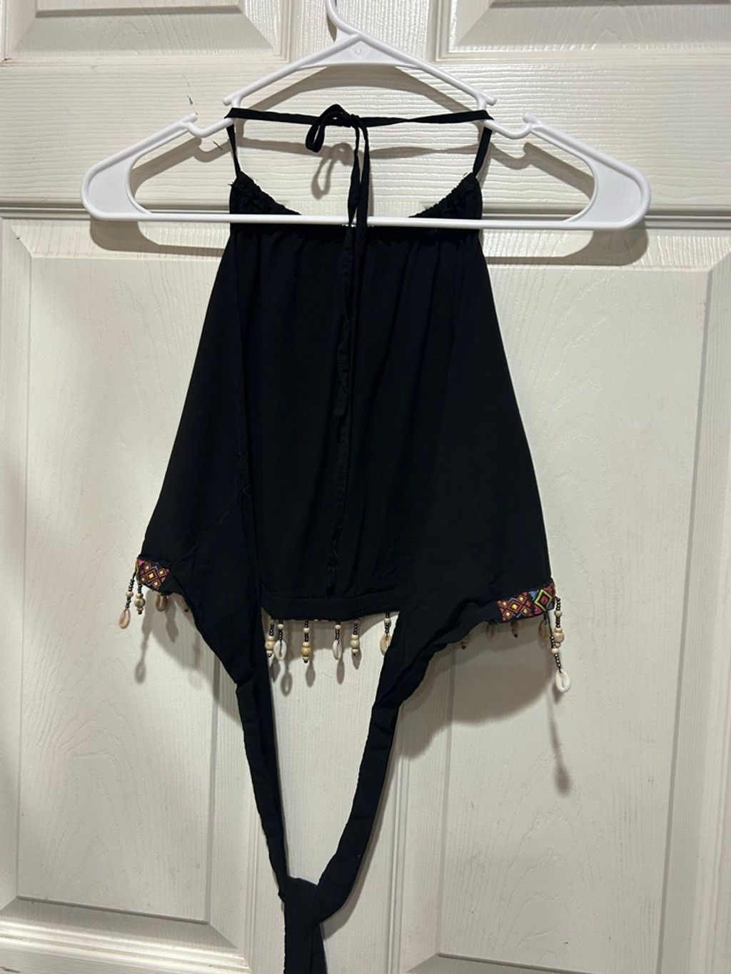 Shein Women's SHEIN Curve Black Multicolor Beaded Crop Top 1X Size XL / US 12-14 / IT 48-50 - 4 Thumbnail
