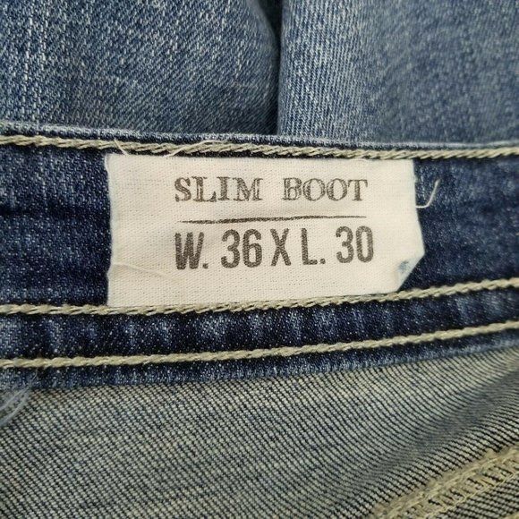 Vintage TK Axel Blue Jeans Denim Mens 36x30 Slim Boot Cut Pants Size US 36 / EU 52 - 8 Thumbnail