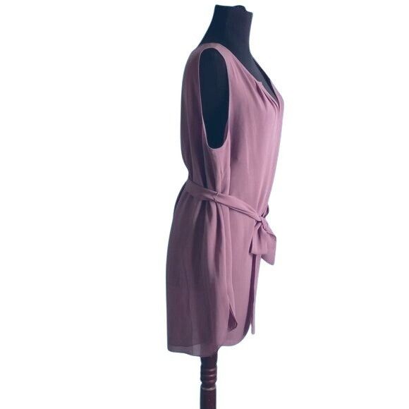 White House Black Market WHBM M Tunic Blouse Tank Top Purple Sleeveless Tie Waist Not Size M / US 6-8 / IT 42-44 - 9 Thumbnail