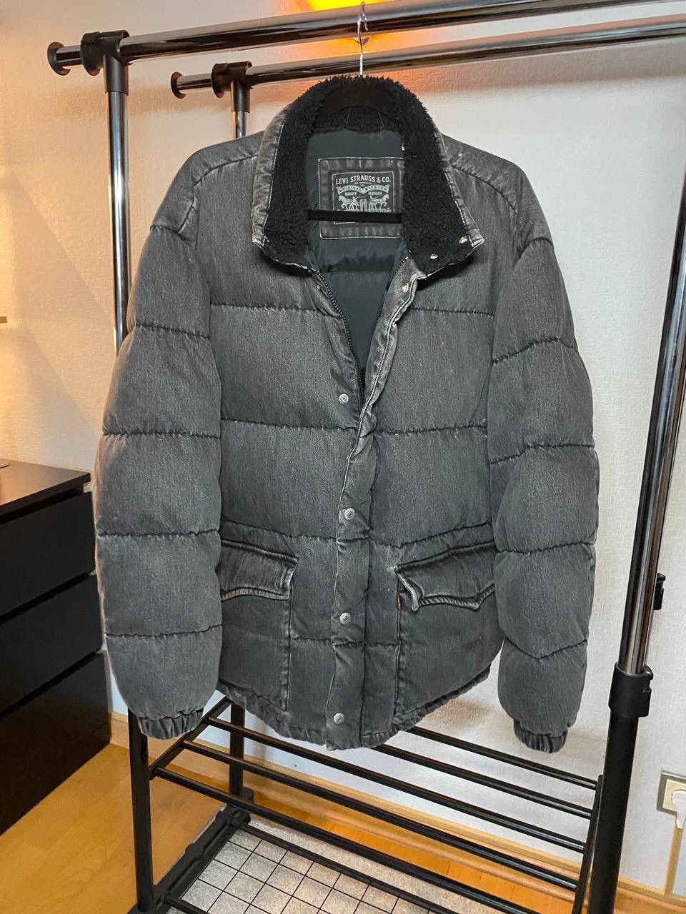 Levi's puffer jacket coat Large down denim Size US M / EU 48-50 / 2 - 9 Thumbnail