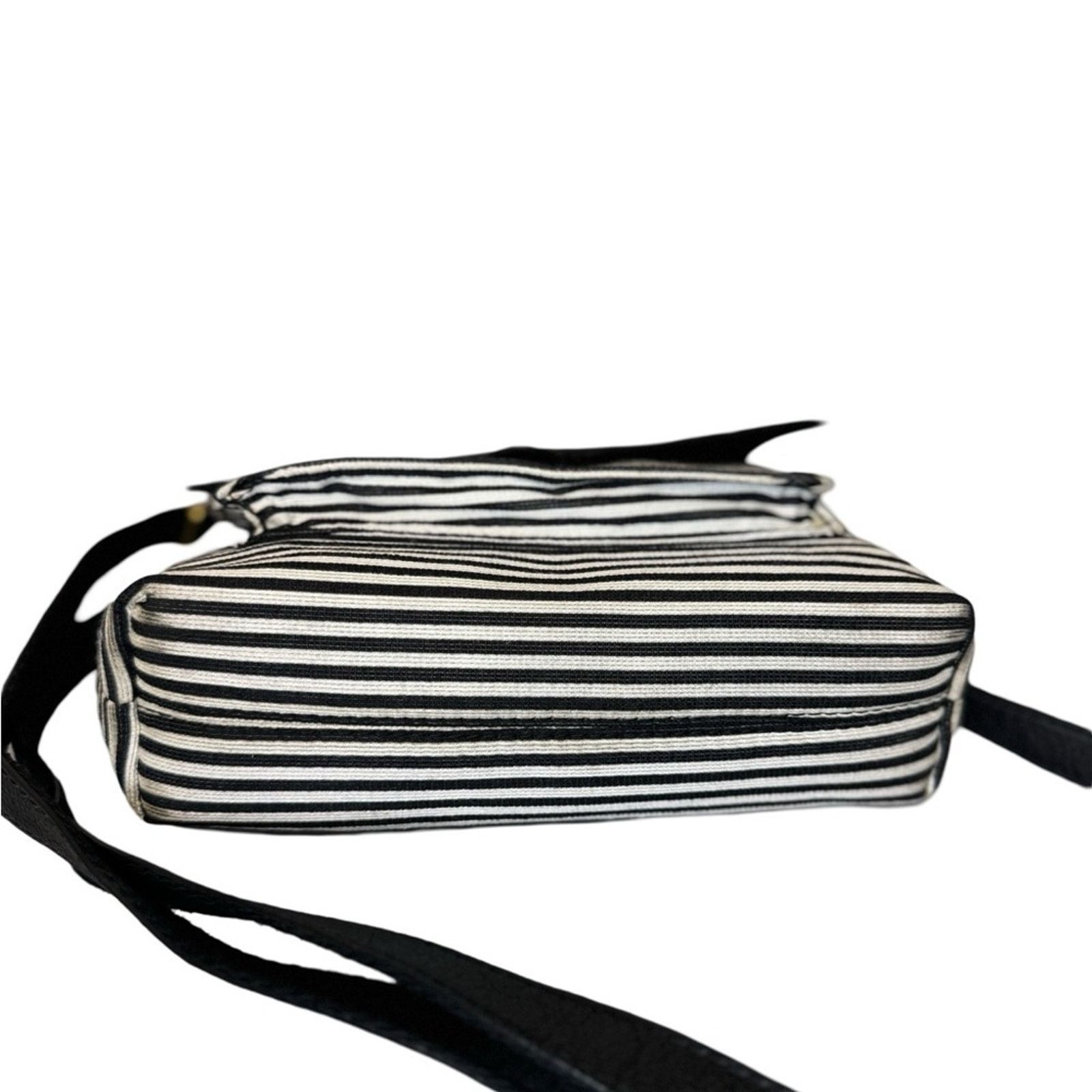 Fossil Fossil Kinley Flap Striped Purse w/Brown Leather Crossbody Size ONE SIZE - 7 Thumbnail