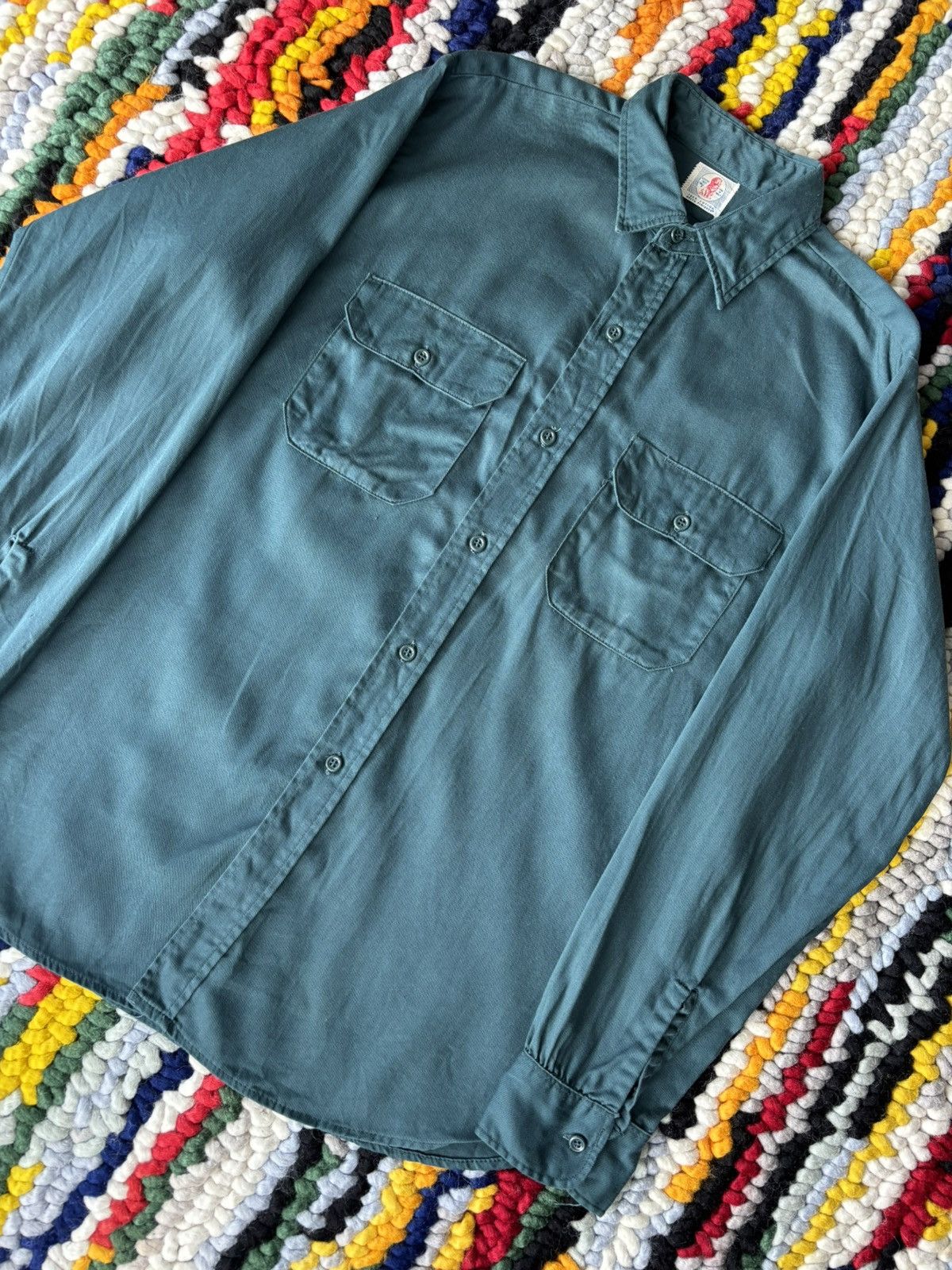 Vintage 1950s Stevens Twist Twill Union Made Work Shirt Size US L / EU 52-54 / 3 - 5 Thumbnail