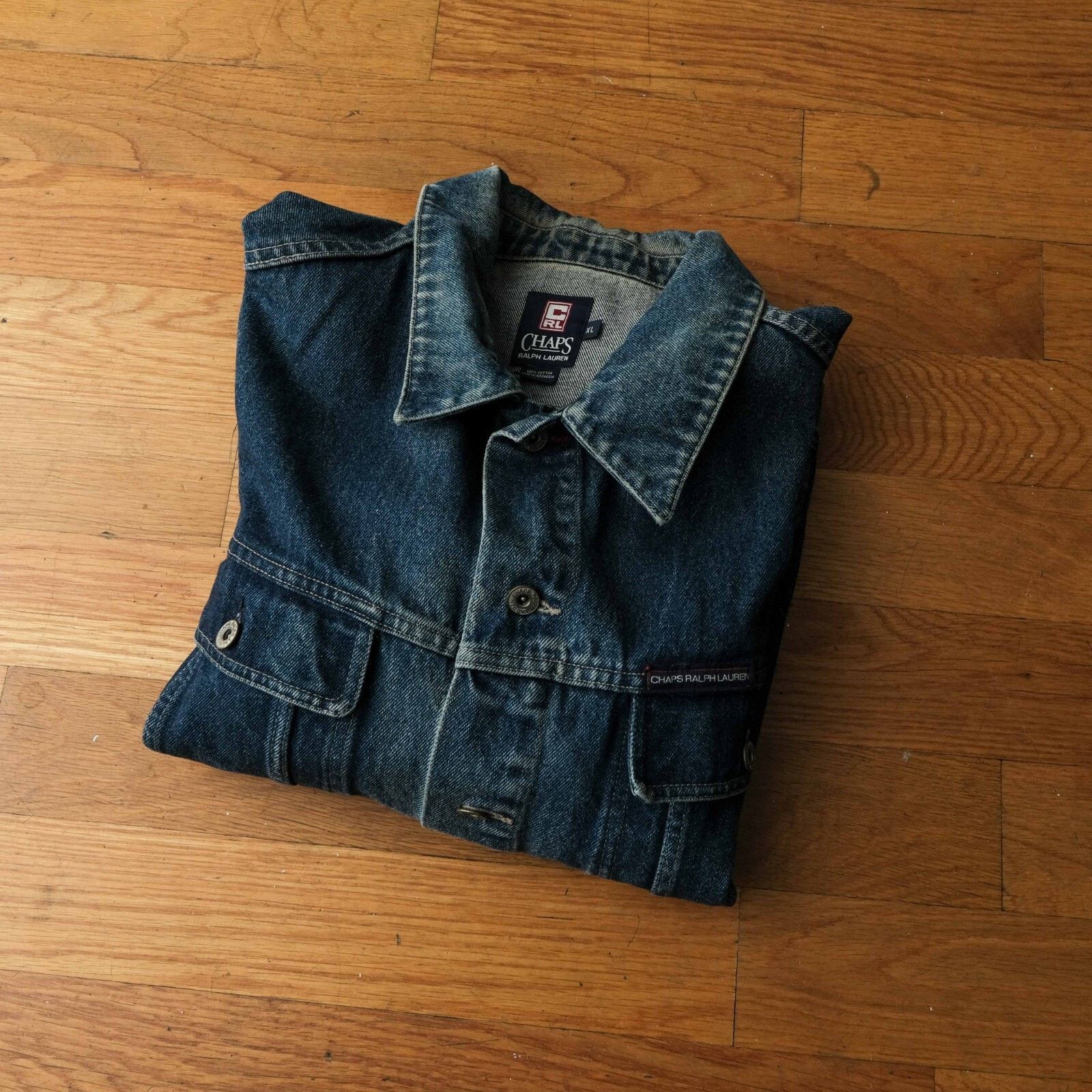 【CHAPS Ralph Lauren】Denim jacket 90's CHAPS RALPH LAUREN Denim Jacket Men's L Blue Buck Logo