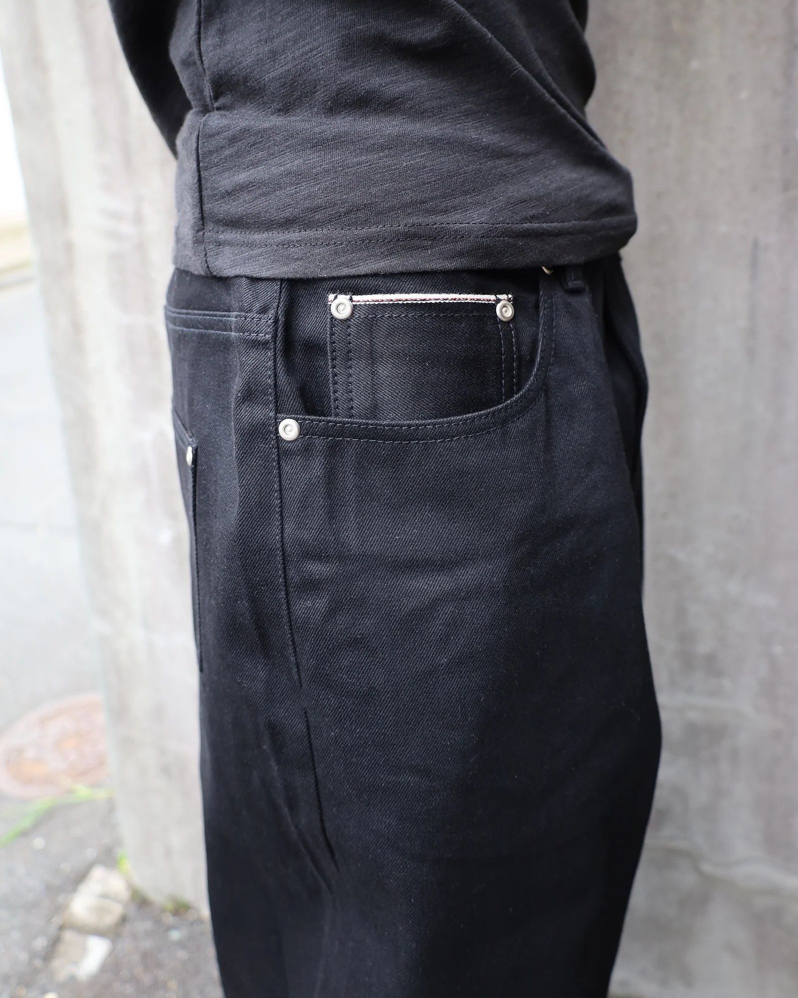 Other Berlin Inc Japanese Selvedge Wide-Leg Baggy Denim - Black Size US 34 / EU 50 - 9 Thumbnail