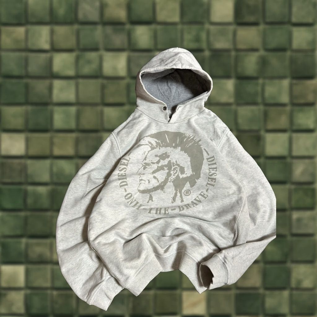 Diesel DIESEL Vintage Hoodie Big Logo Y2K grey M Mens Shirt Pullover 90s Classic Designer USA streetwear Japanesebrand Cotton Logo Gray Size US M / EU 48-50 / 2 - 1 Thumbnail
