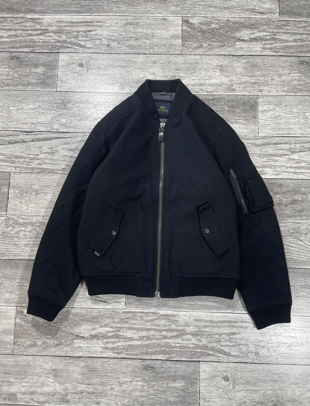 Lacoste Vintage Lacoste Wool Mens Bomber Jacket MA-1 Style Luxury Size US M / EU 48-50 / 2 - 2 Thumbnail