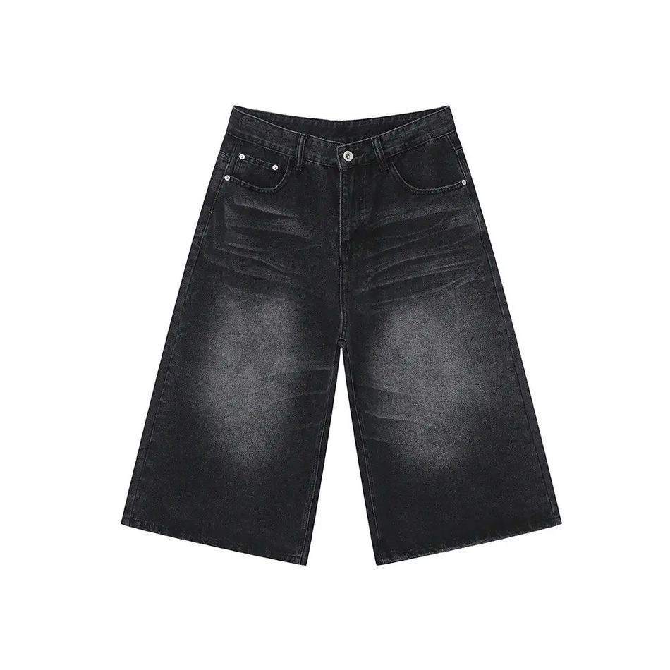 Japanese Brand Retro high street straight leg wide leg denim shorts Size US 32 / EU 48 - 5 Thumbnail