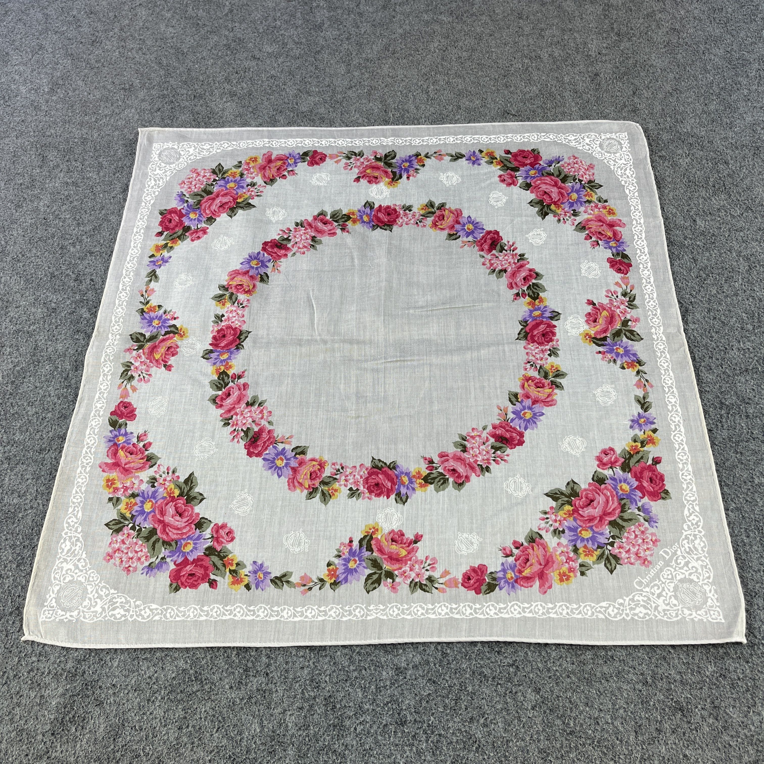 Vintage Christian Dior Handkerchief / Bandana / Neckerchief B094 Size ONE SIZE - 2 Thumbnail