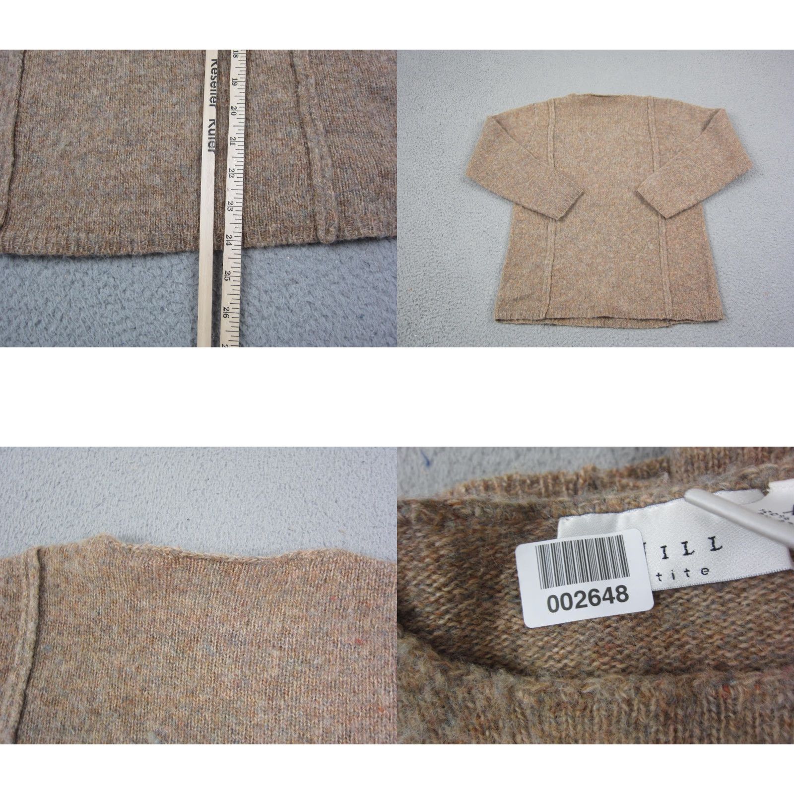 J. Jill VINTAGE J.Jill Sweater Womens XS Petite XSP Brown 100% Wool Knit Pullover Crew Neck Long Sleeve 90s City Classic Winter Fall Spring Mens/Womens Size XS / US 0-2 / IT 36-38 - 8 Thumbnail