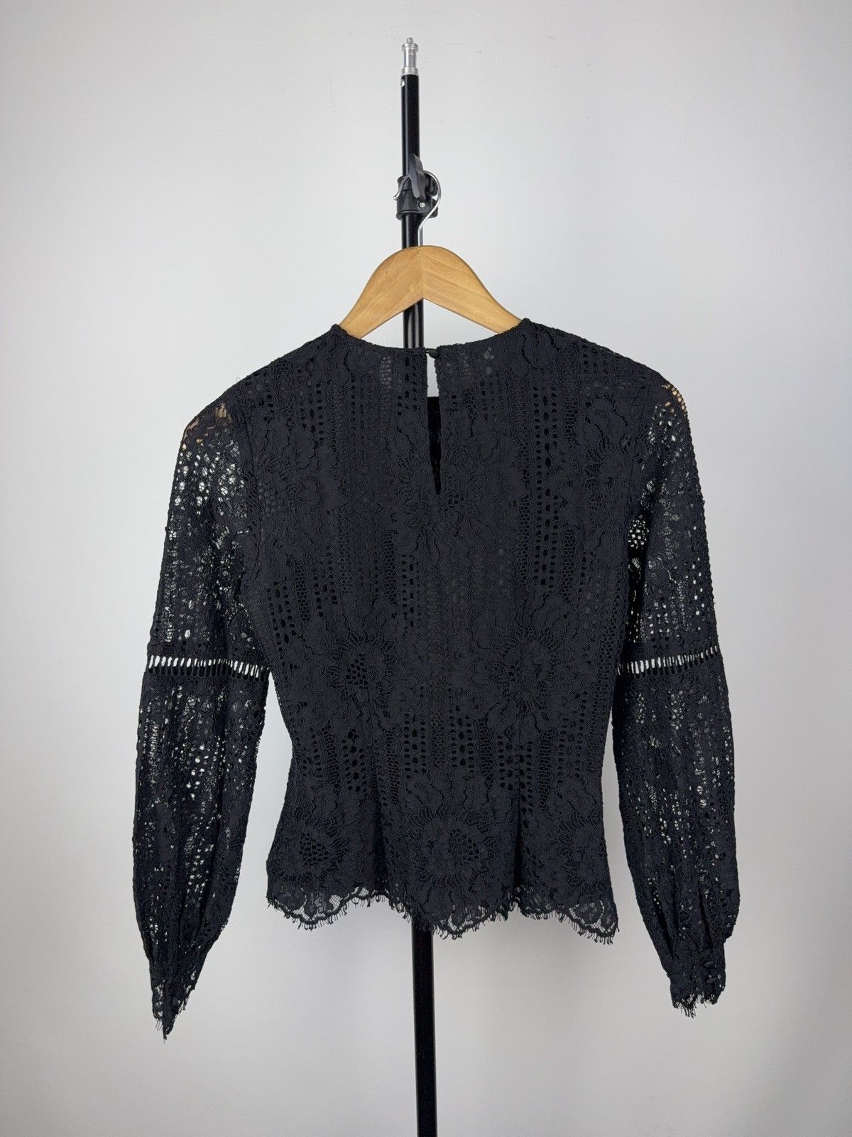 Japanese Brand Opium Gothic Black Long Blouse Floral Avant Garde Y2k Size S / US 4 / IT 40 - 7 Thumbnail