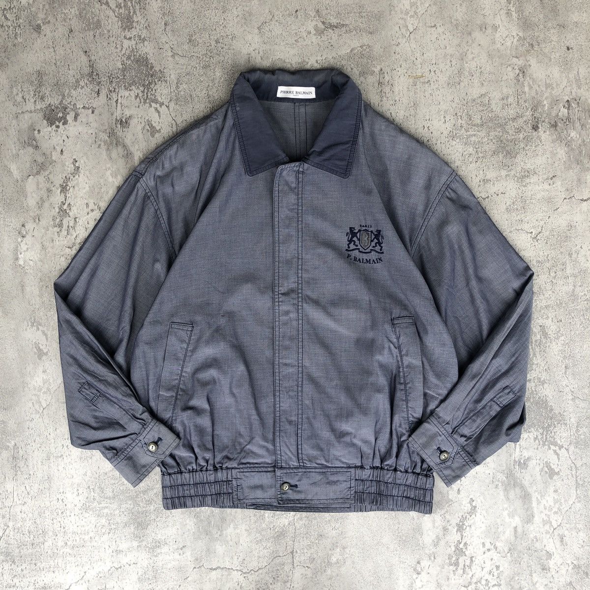 image of Flight Jacket 80~90S Pierre Balmain in Blue Denim, Men's (Size Large)