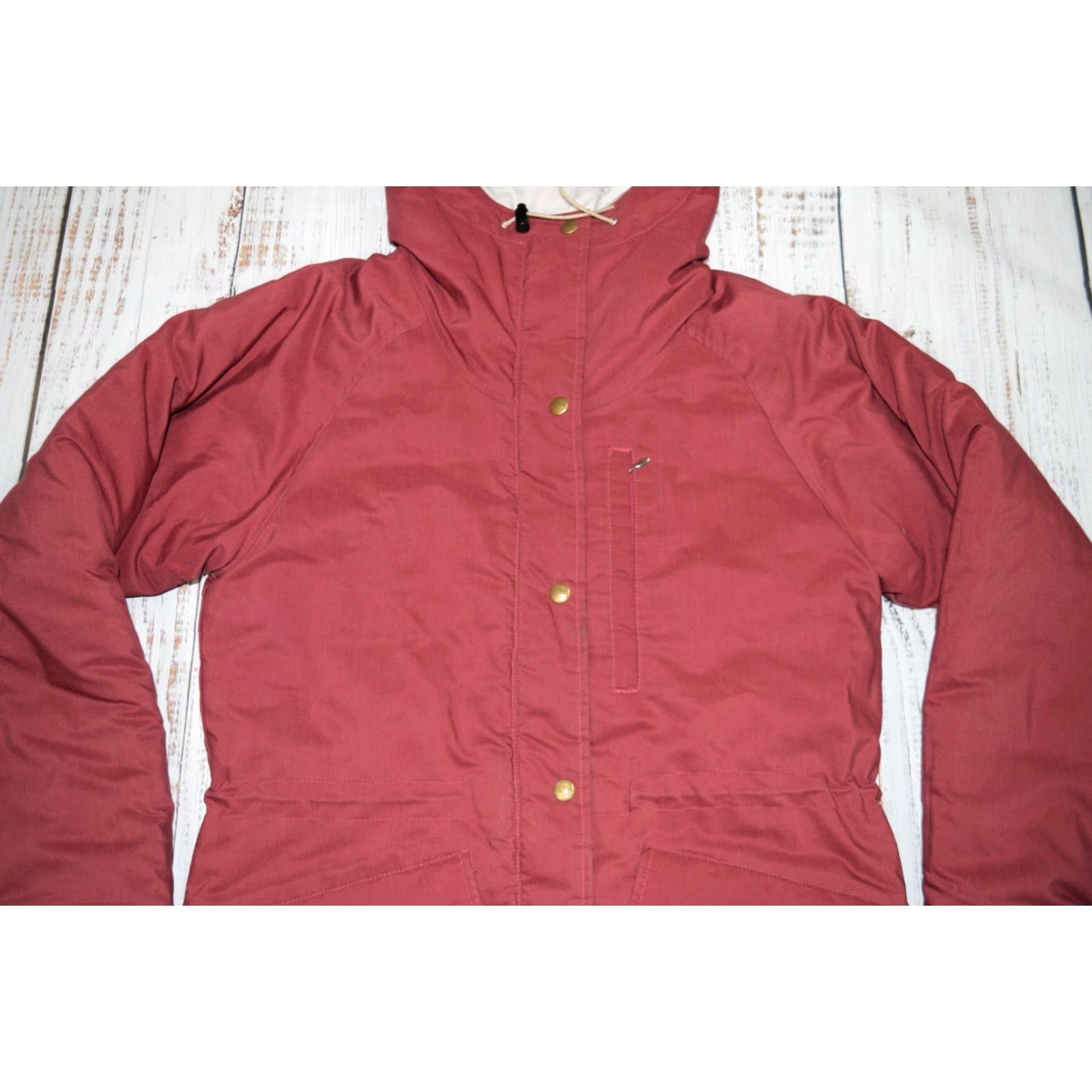 Vintage VINTAGE L.L. Bean MAROON RED NORTHWOODS LADIES PARKA JACKET Coat Parka Womens M Hiking 80s USA DACRON SNAPS Zipper Drawstring Size M / US 6-8 / IT 42-44 - 4 Thumbnail