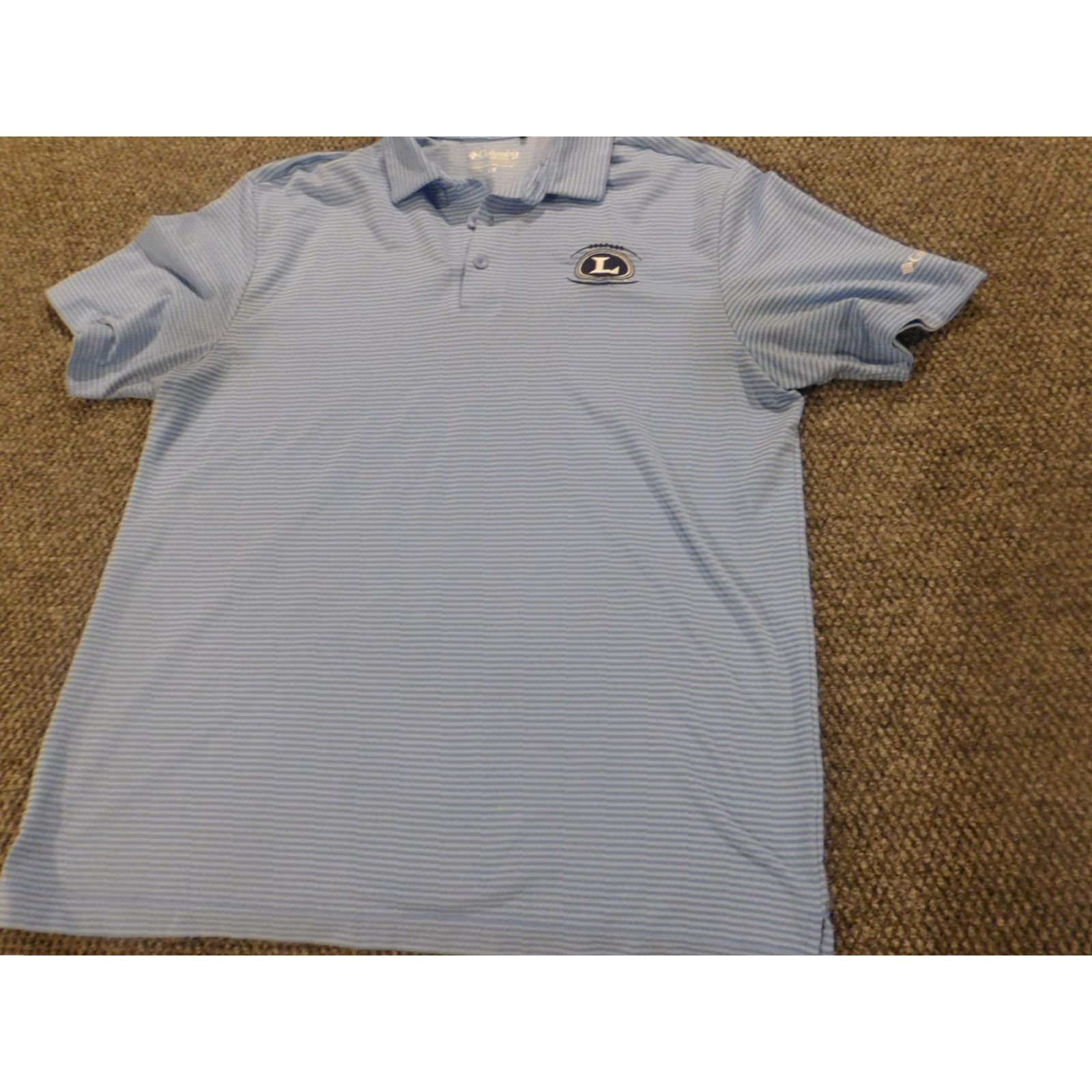 Vintage **Columbia Mens Blue Polo Large Striped Stretch Button** User: **Columbia Mens Blue Polo Large Striped Stretch Button** Size US L / EU 52-54 / 3 - 2 Thumbnail