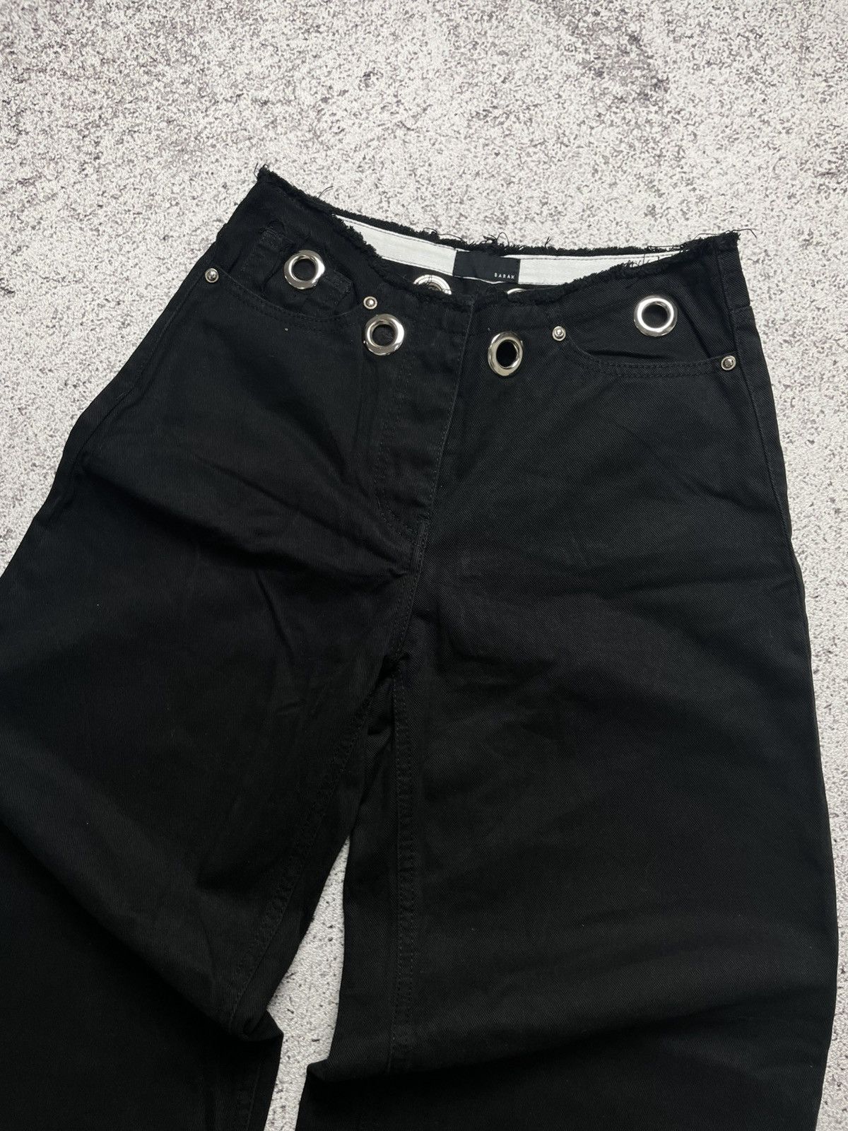 If Six Was Nine 2000s Barak - Super Flared Black Denim Jeans Pants Size US 27 - 2 Thumbnail
