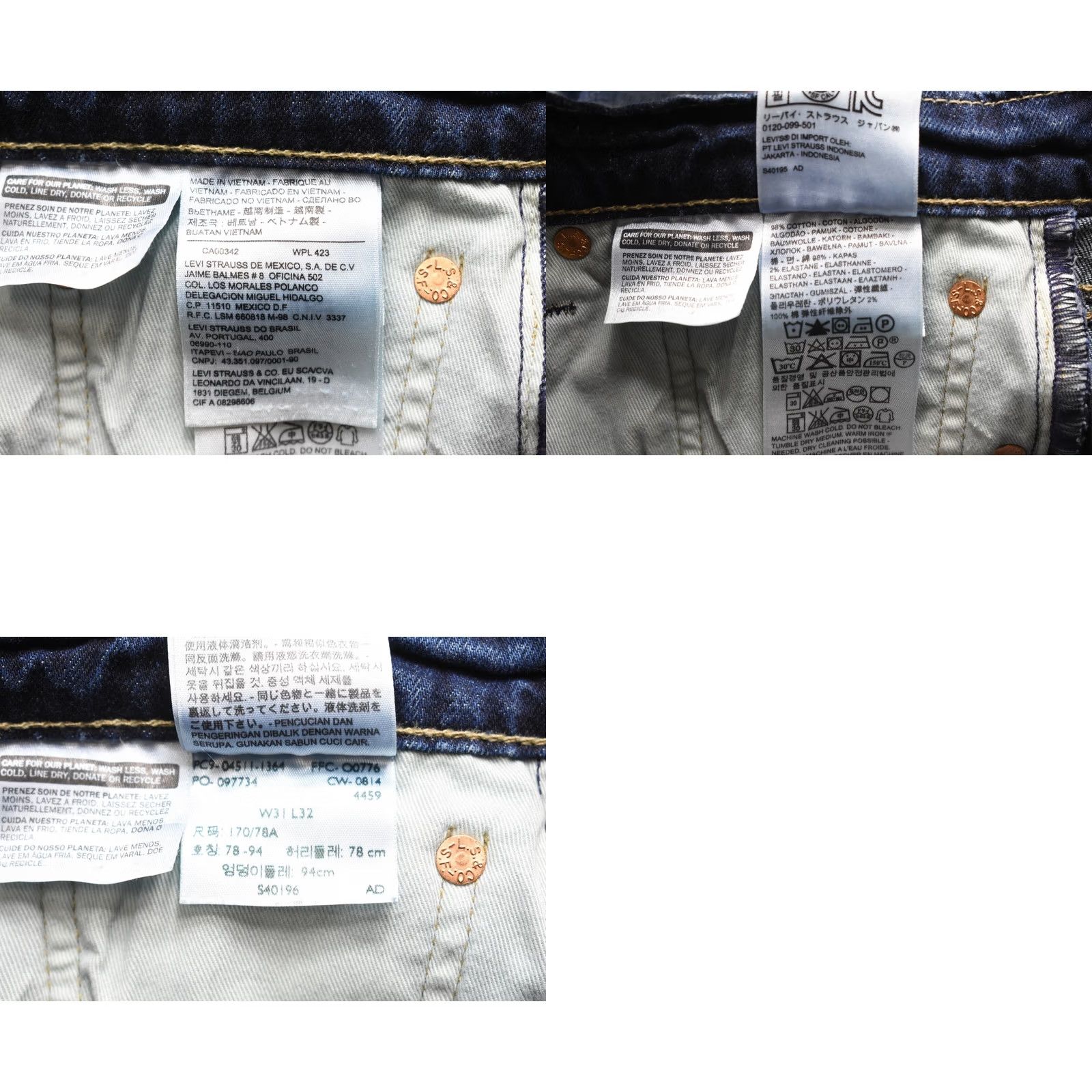 Levi's Levi'S Jeans Mens W31/L32 Men Painted Slim Fit Ripped Whiskers Faded Size US 31 - 8 Thumbnail