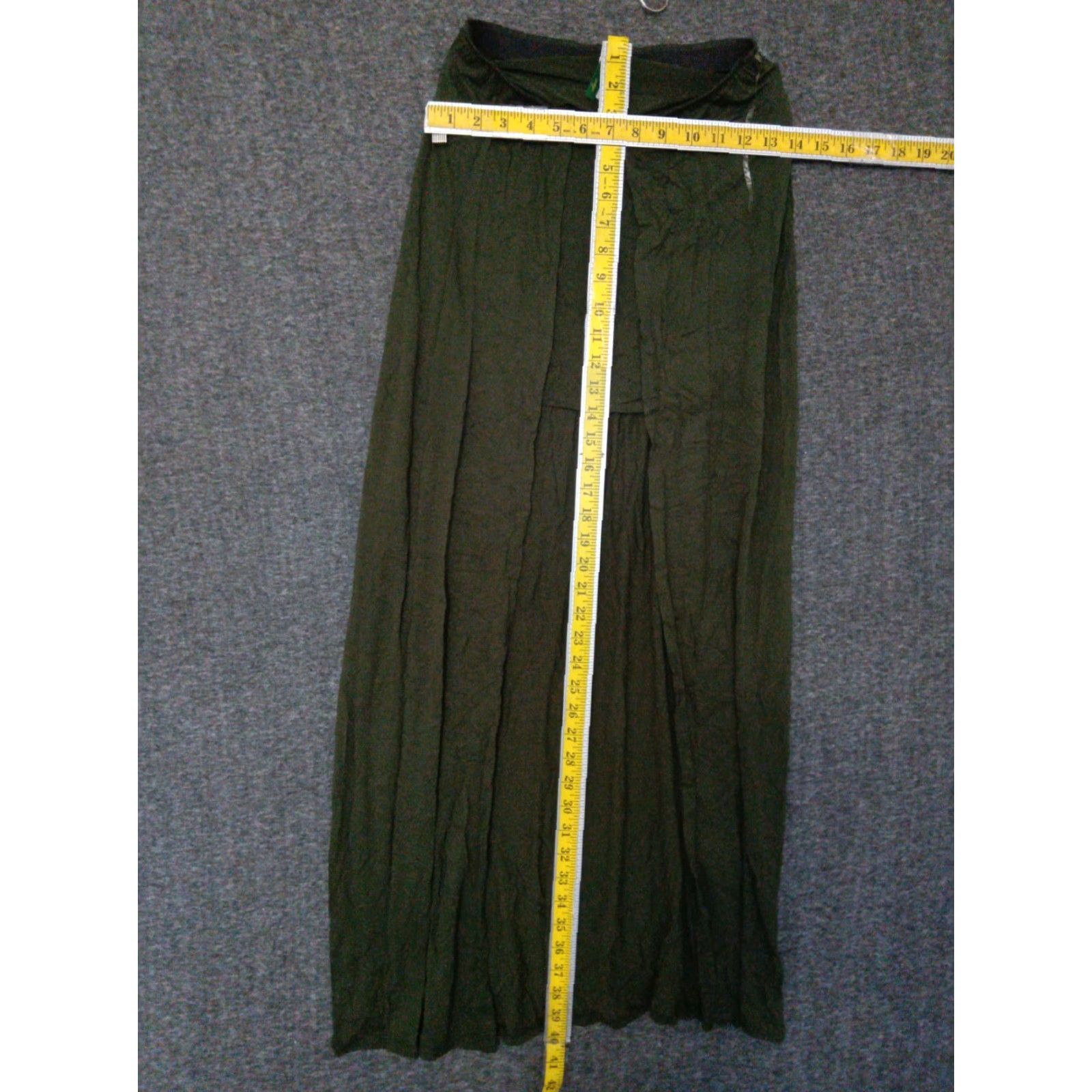 Vintage Codigo Women's Green Maxi Wrap Around Skirt M Casual Bohemian Wrap-Around Streetwear Size 32" / US 10 / IT 46 - 4 Thumbnail