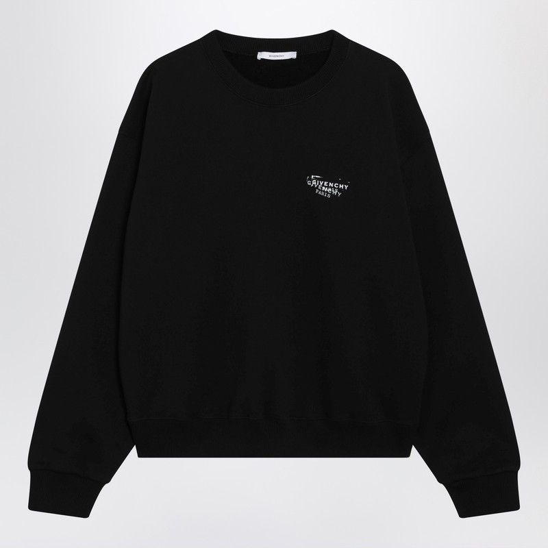 Givenchy Black Brushed Cotton Sweatshirt With Logo