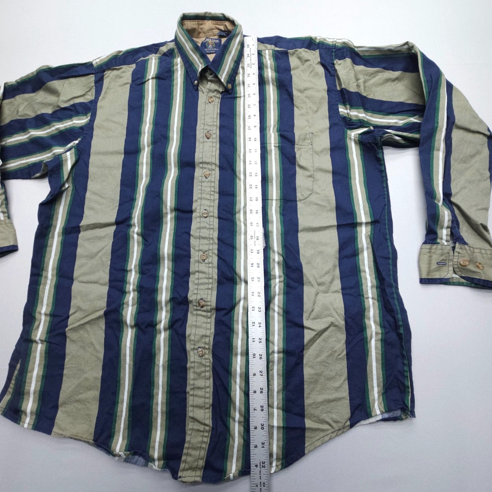 Vintage VINTAGE Salmon River Traders Shirt Mens 2XLT Striped Twill Work Western Size US XXL / EU 58 / 5 - 6 Thumbnail