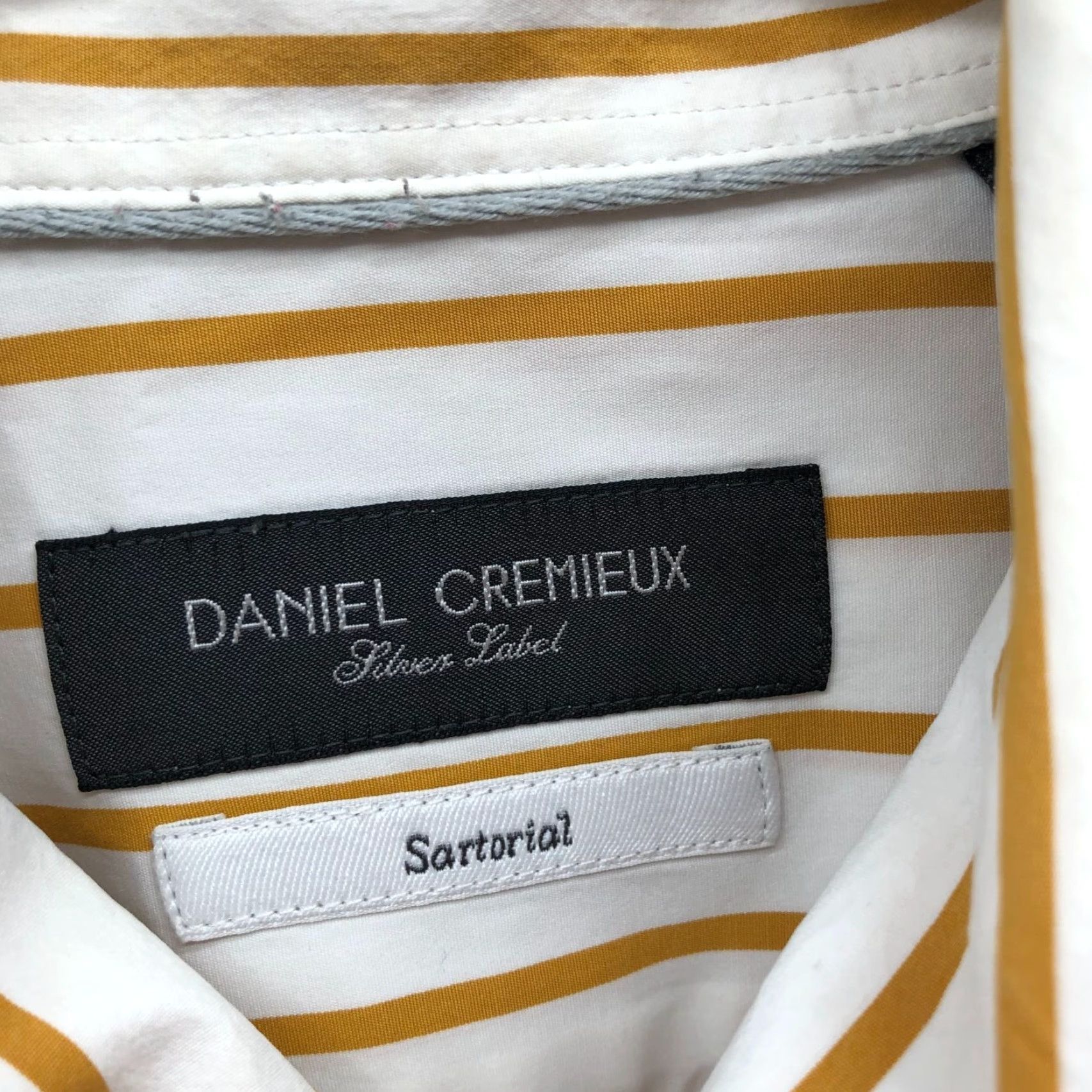 Cremieux Daniel Cremieux Silver Label Sartorial Shirt Mens S Gold Stripe Long Sleeve Button-Up Cotton Size US S / EU 44-46 / 1 - 5 Thumbnail