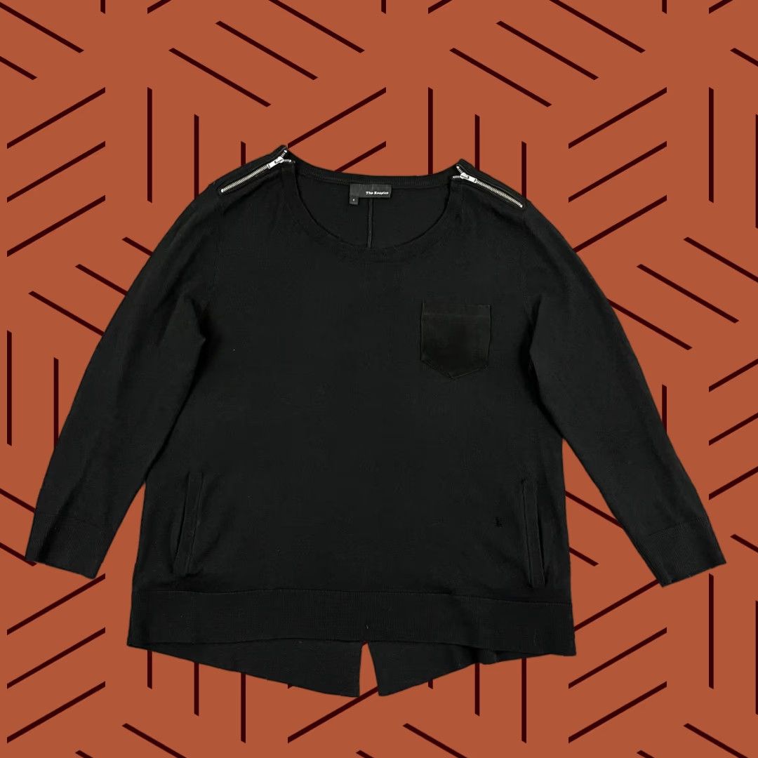 The Kooples THE KOOPLES Shirt Womens Size 4 Wool Zip Shoulder Long Sweater Pullover Flaws* Size S / US 4 / IT 40 - 1 Thumbnail