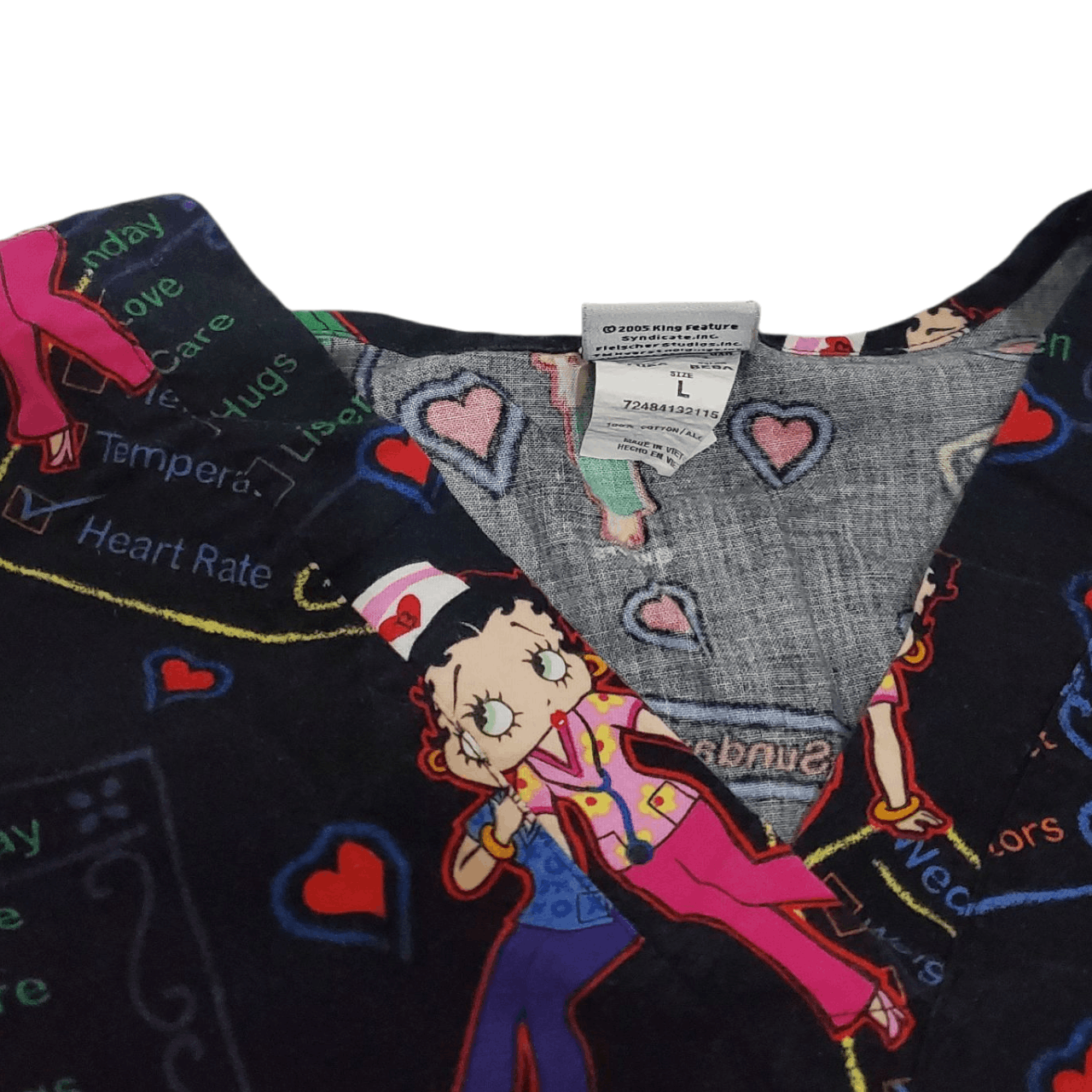 Vintage 2005 Betty Boop Nurse Scrub Size L / US 10 / IT 46 - 4 Thumbnail