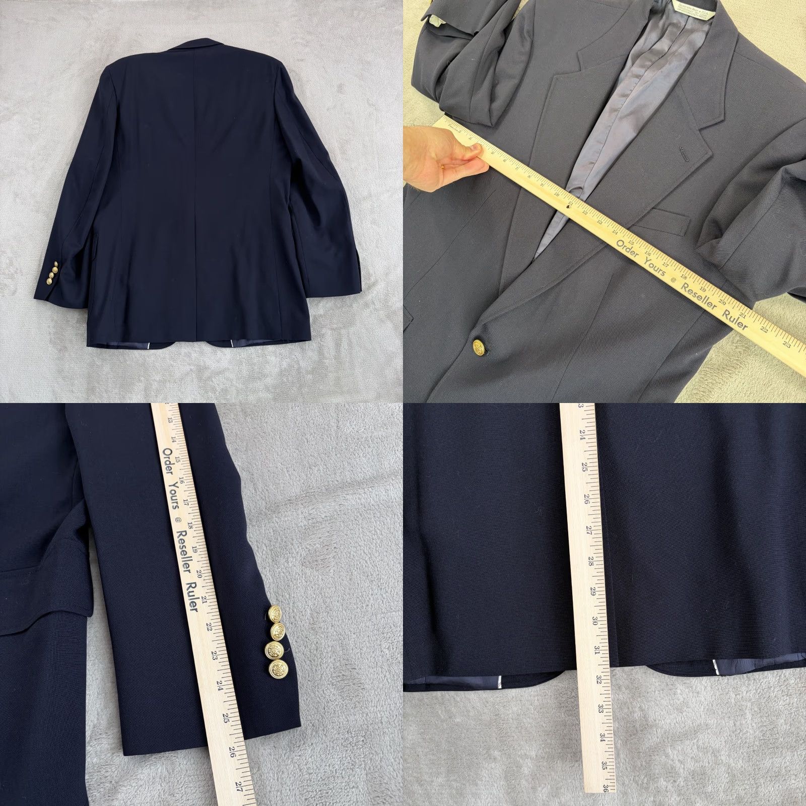 Lands' End VINTAGE Lands End Blazer Men 42Navy Wool Two-Button Front Notch Lapel Single Vent Regular Fit 2 Piece USA Made Blue Wool Blazer Mens Size 42R - 8 Thumbnail