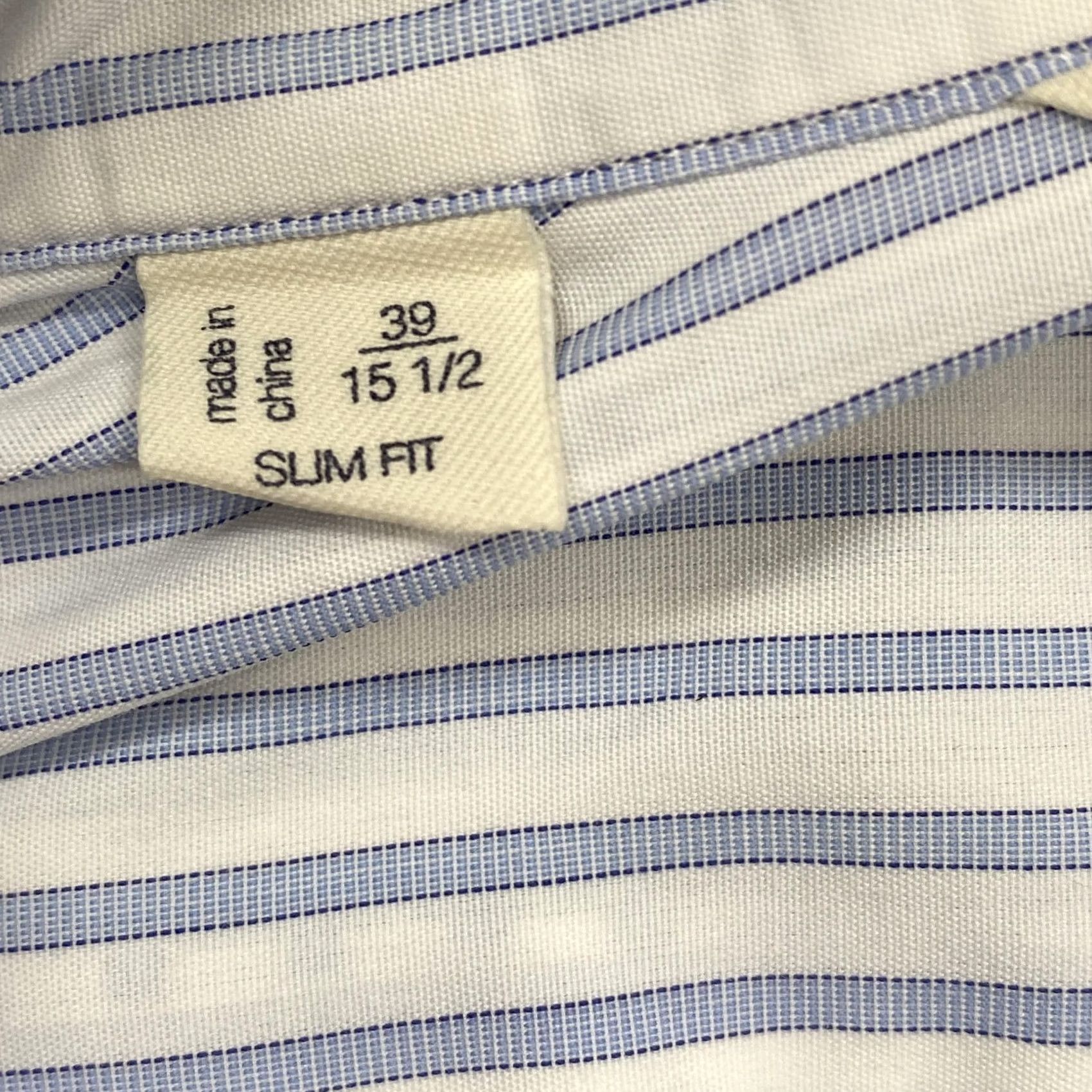 Suitsupply Suitsupply Dress Shirt Mens 15.5 Slim Fit Striped Egyptian Cotton Long Sleeve 39 Size 42R - 7 Thumbnail