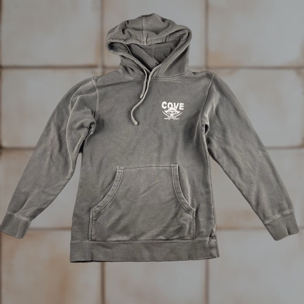 Vintage Cove Surf Company Graphic Hoodie Mens S Gray Skeleton Pullover Size US S / EU 44-46 / 1 - 1 Thumbnail