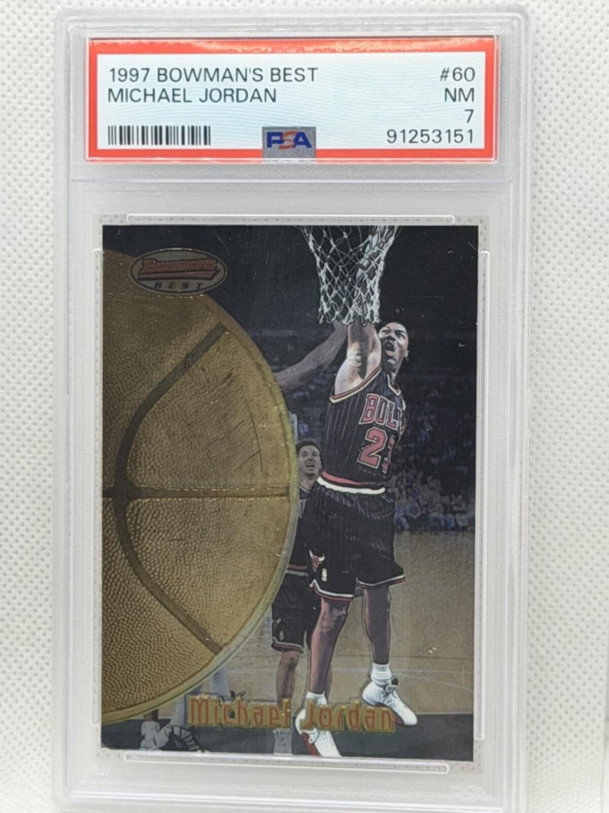 Other 1997 Bowman's Best Michael Jordan #60 Basketball Card PSA 7 Size ONE SIZE - 11 Thumbnail