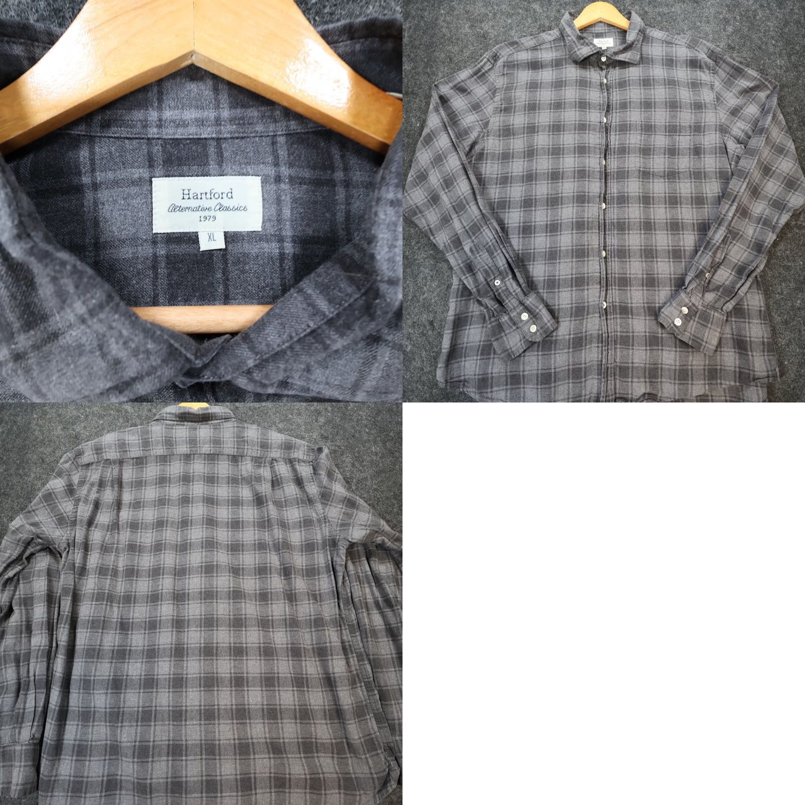 Hartford Hartford Button Up Shirt Mens XL Gray Plaid Flannel Long Sleeve Casual Size US XL / EU 56 / 4 - 8 Thumbnail