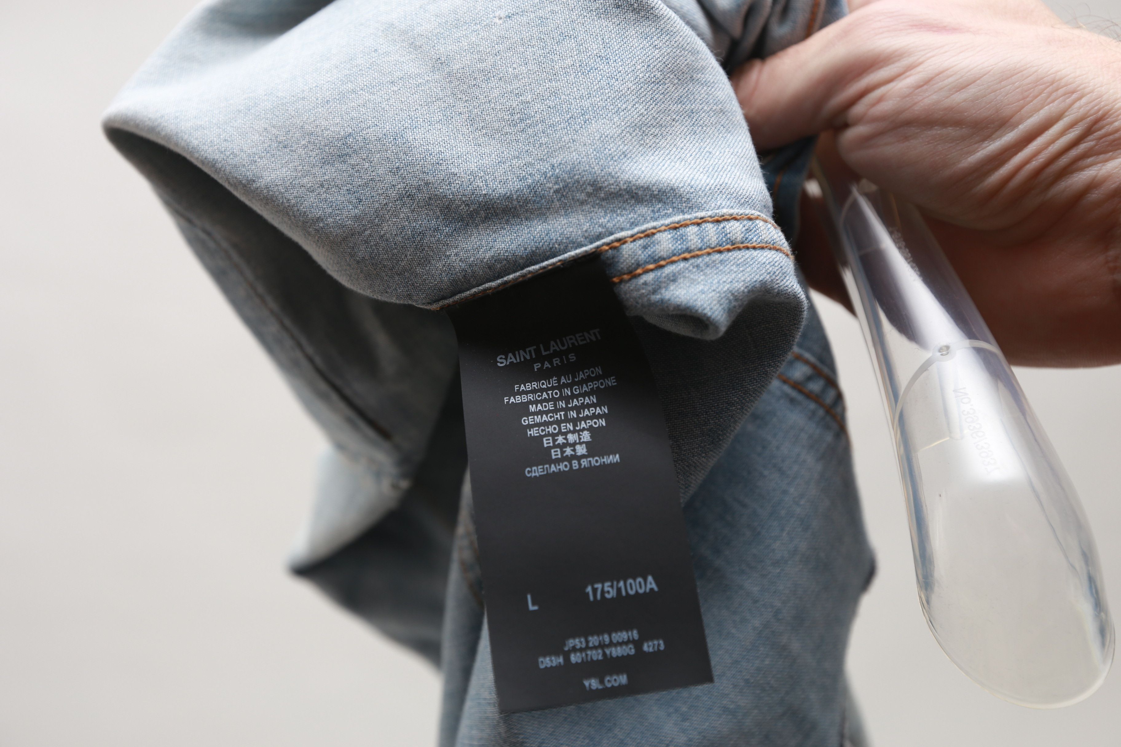 Saint Laurent Paris Destroyed Denim Shirt Size US L / EU 52-54 / 3 - 5 Thumbnail