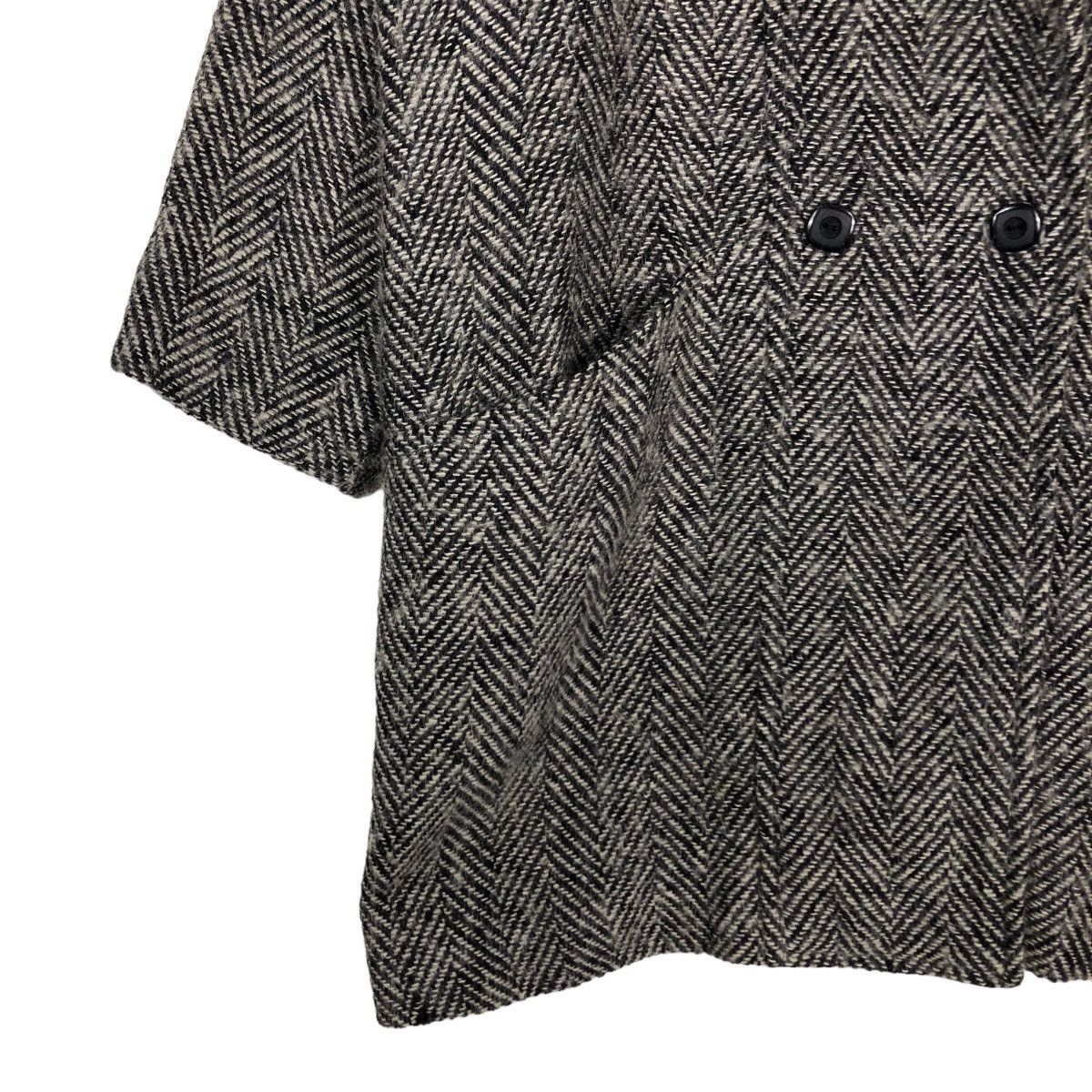 Japanese Brand 🔥Issey Miyake Design Wool Long Jacket Herringbone Size US M / EU 48-50 / 2 - 4 Thumbnail