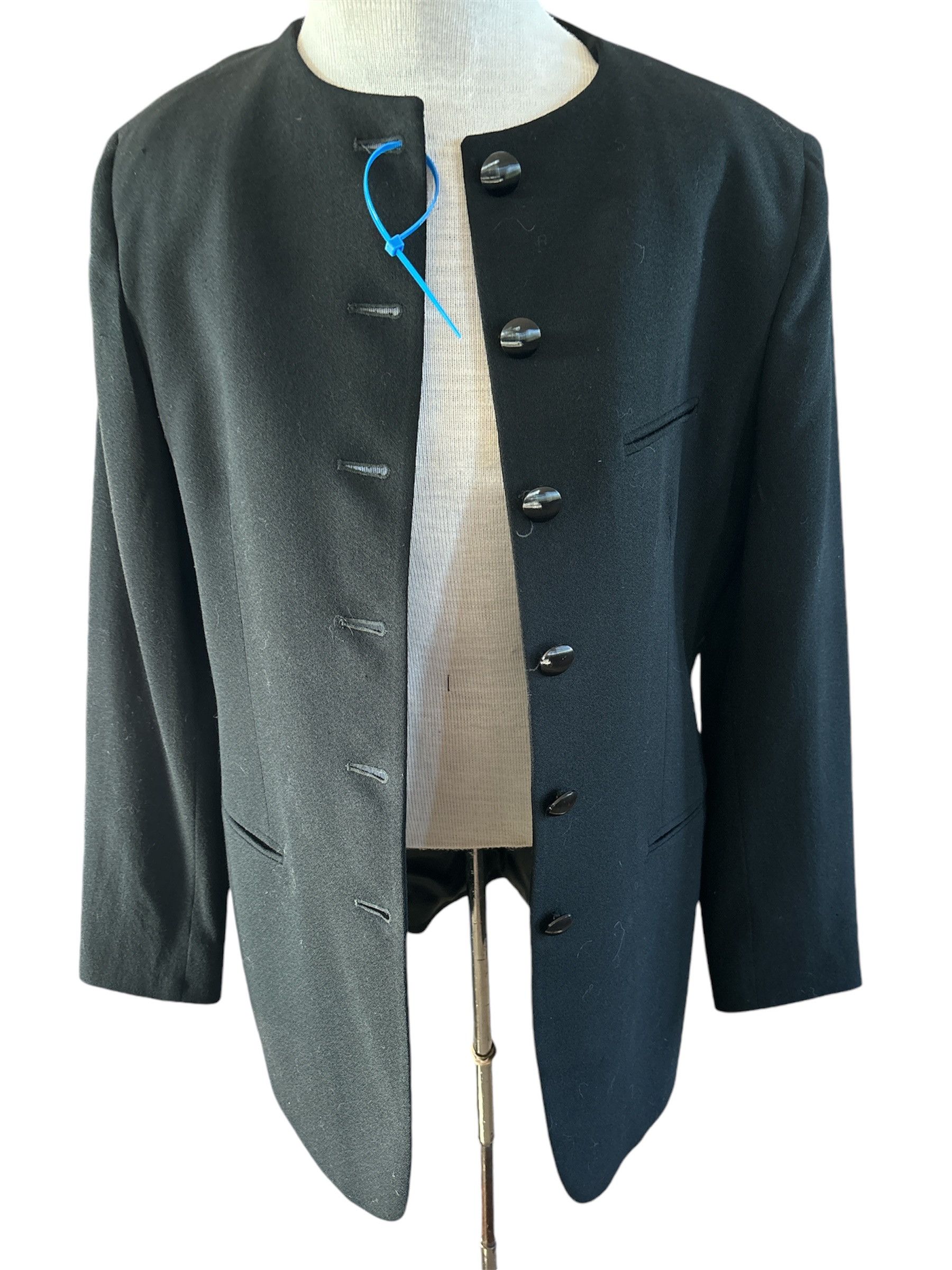 Christian Dior Monsieur Vtg Christian Dior 100% Wool Black Button Blazer Jacket Size M / US 6-8 / IT 42-44 - 1 Thumbnail