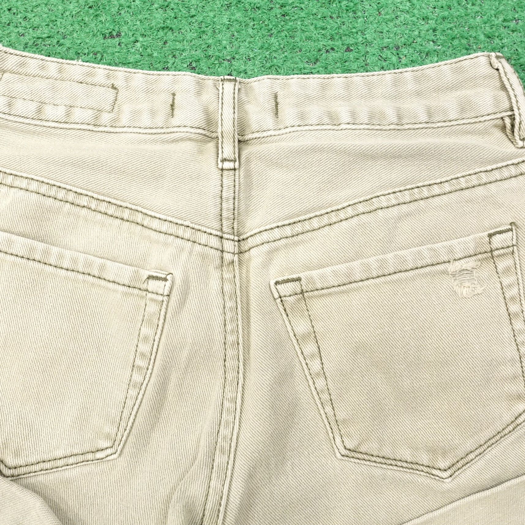 Denime BULLHEAD High-Rise Green Distressed Denim Jean Shorts Womens Size 24 Size 42" / US 20 - 4 Thumbnail