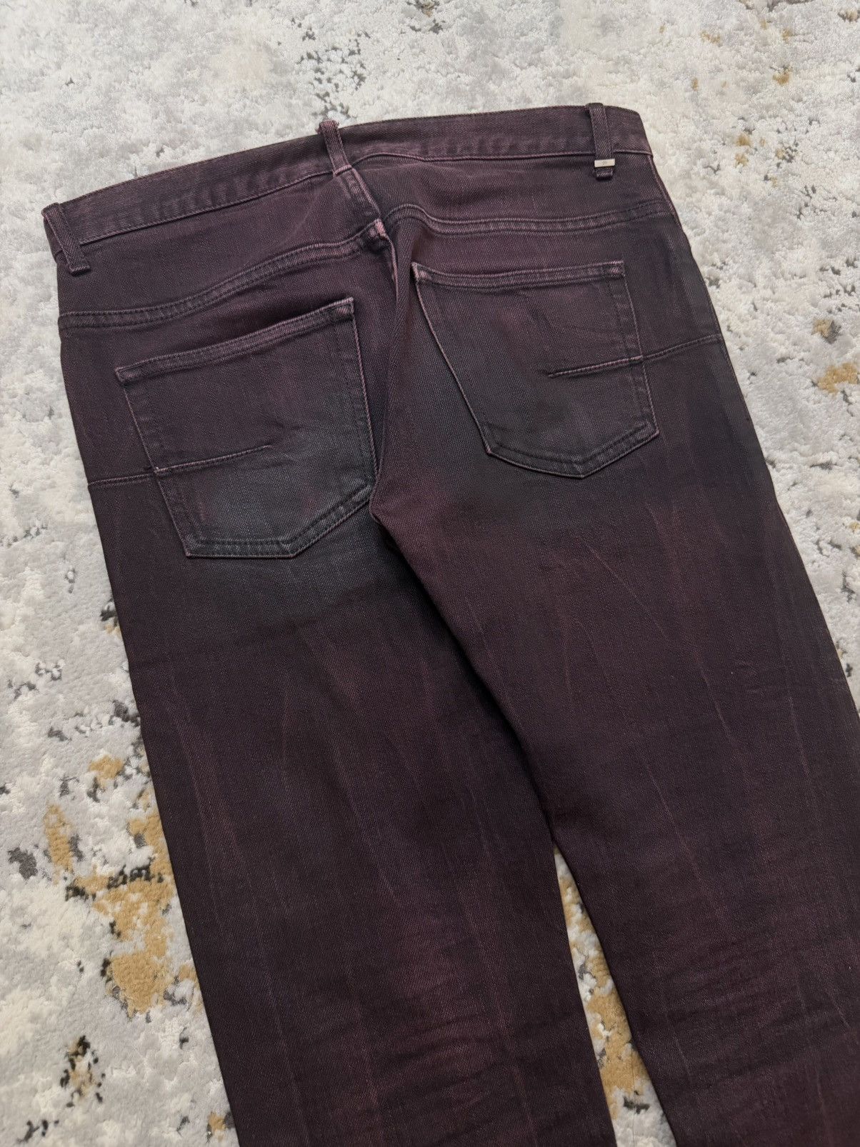 Dior Dior homme japan exclusive waxed maroon denim Size US 27 - 7 Thumbnail