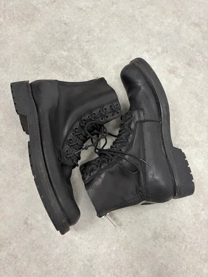 Diesel Diesel Black Multilaced Combat Leather Boots Size US 8 / EU 41 - 6 Thumbnail