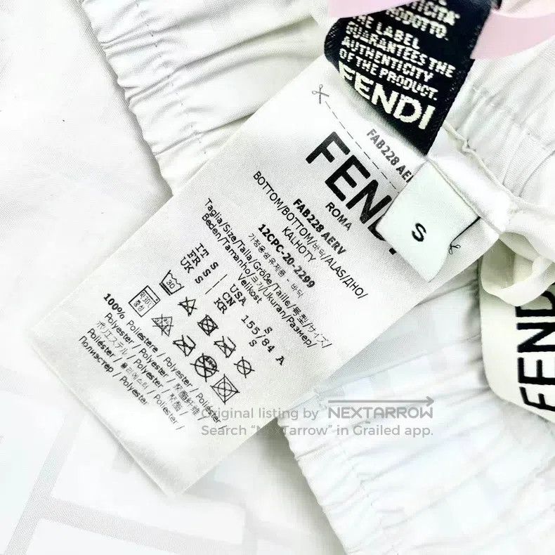 Fendi Fendi size S White Double F Printed Casual Pants Size 24" / US 00 / IT 34 - 5 Thumbnail